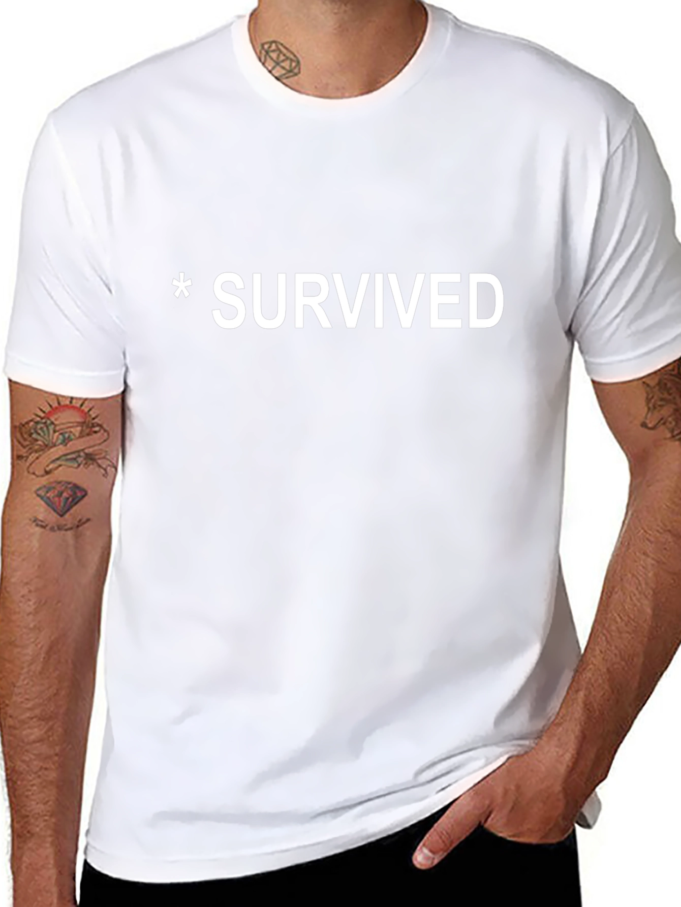 Black * Survived T-Shirt - Bold Statement Tee view 8