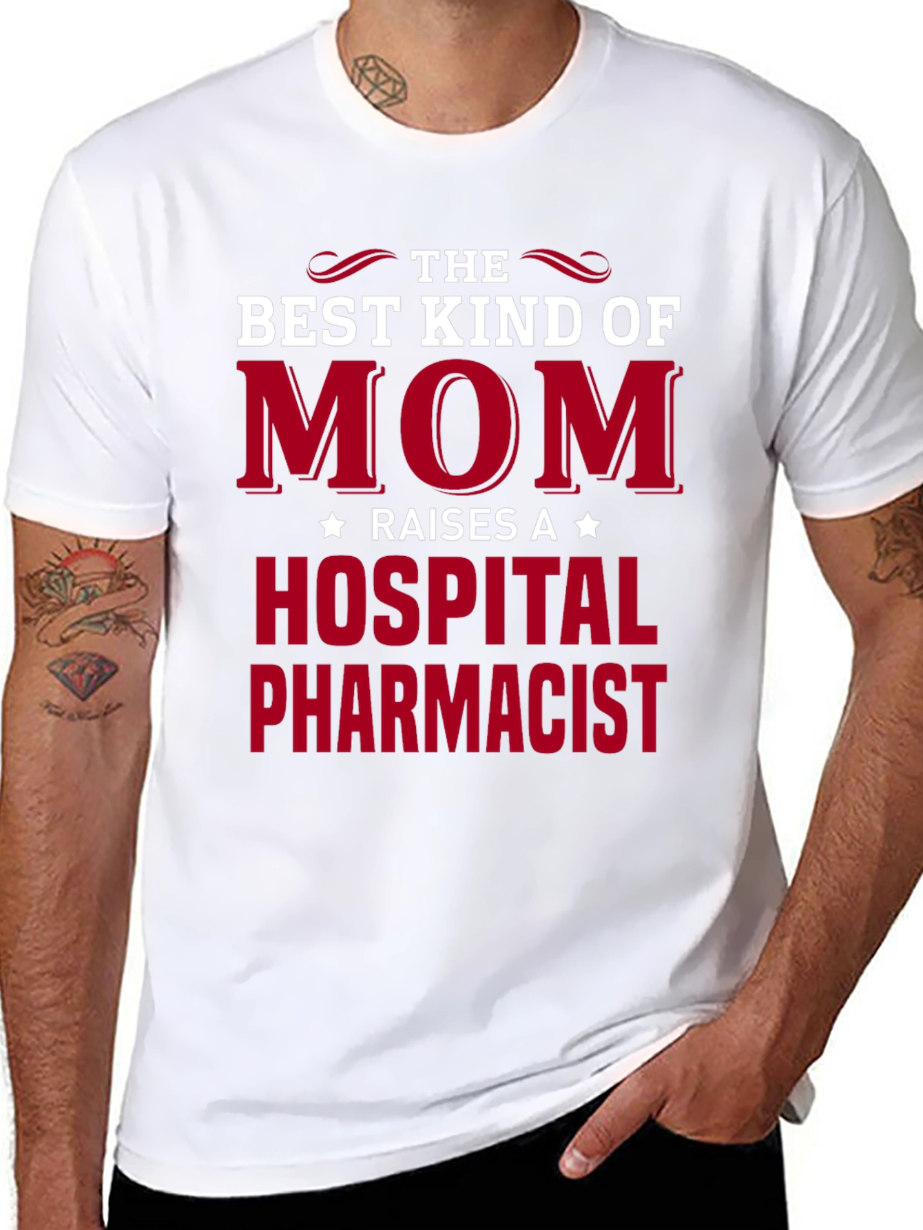 Black Best Kind of Mom Hospital Pharmacist Graphic T-Shirt view 8
