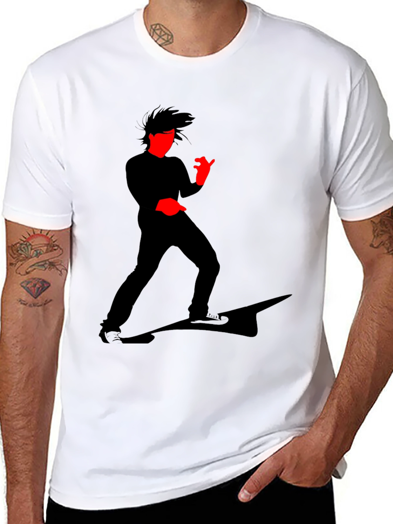 Black Cool Graphic T-Shirt - Striking Silhouette Design view 8