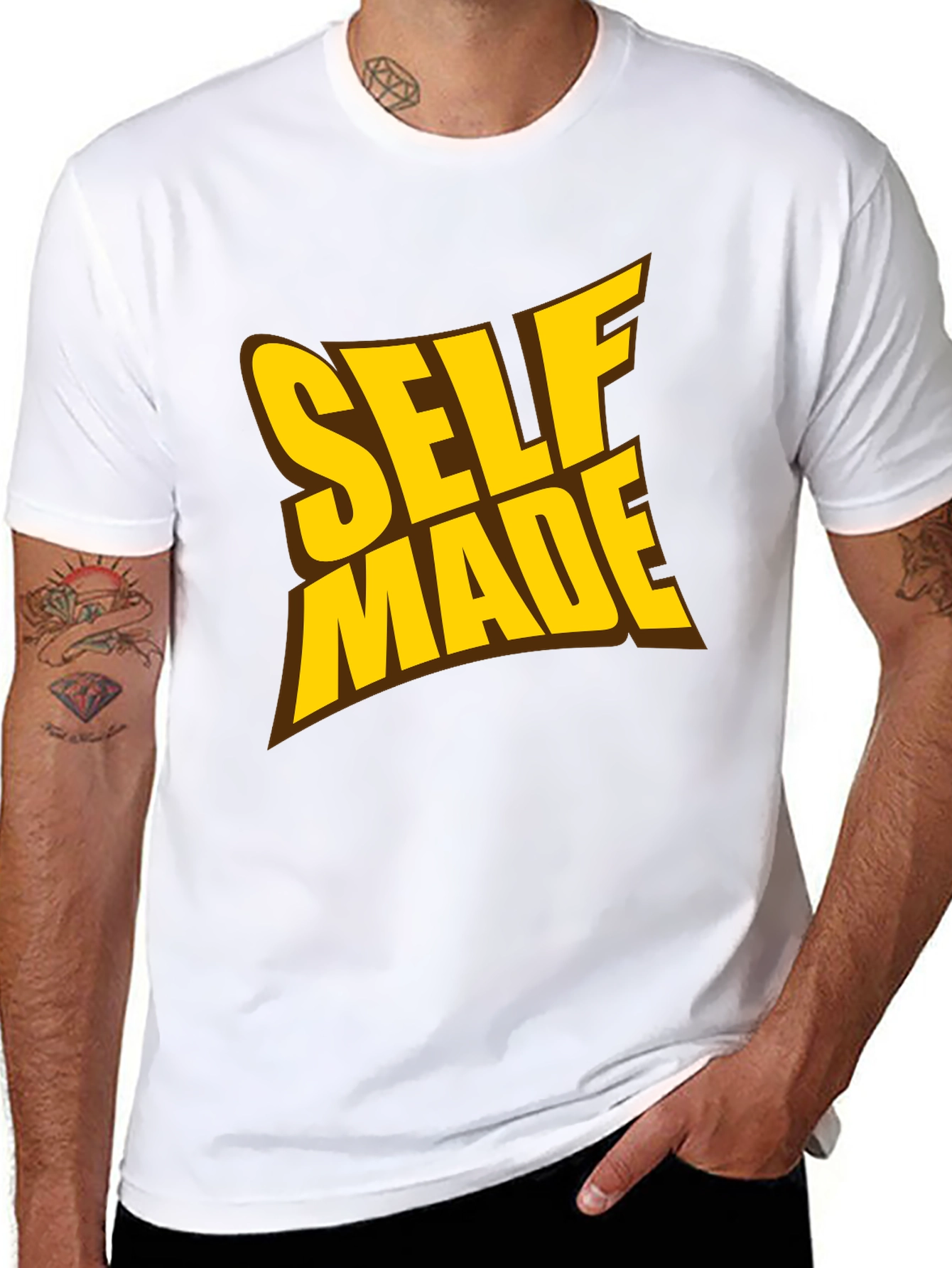 Black Self Made Graphic Tee - Black T-Shirt view 8