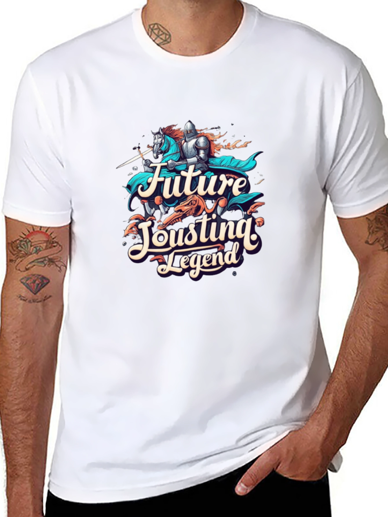 Black Future Jousting Legend Black Graphic Tee view 8