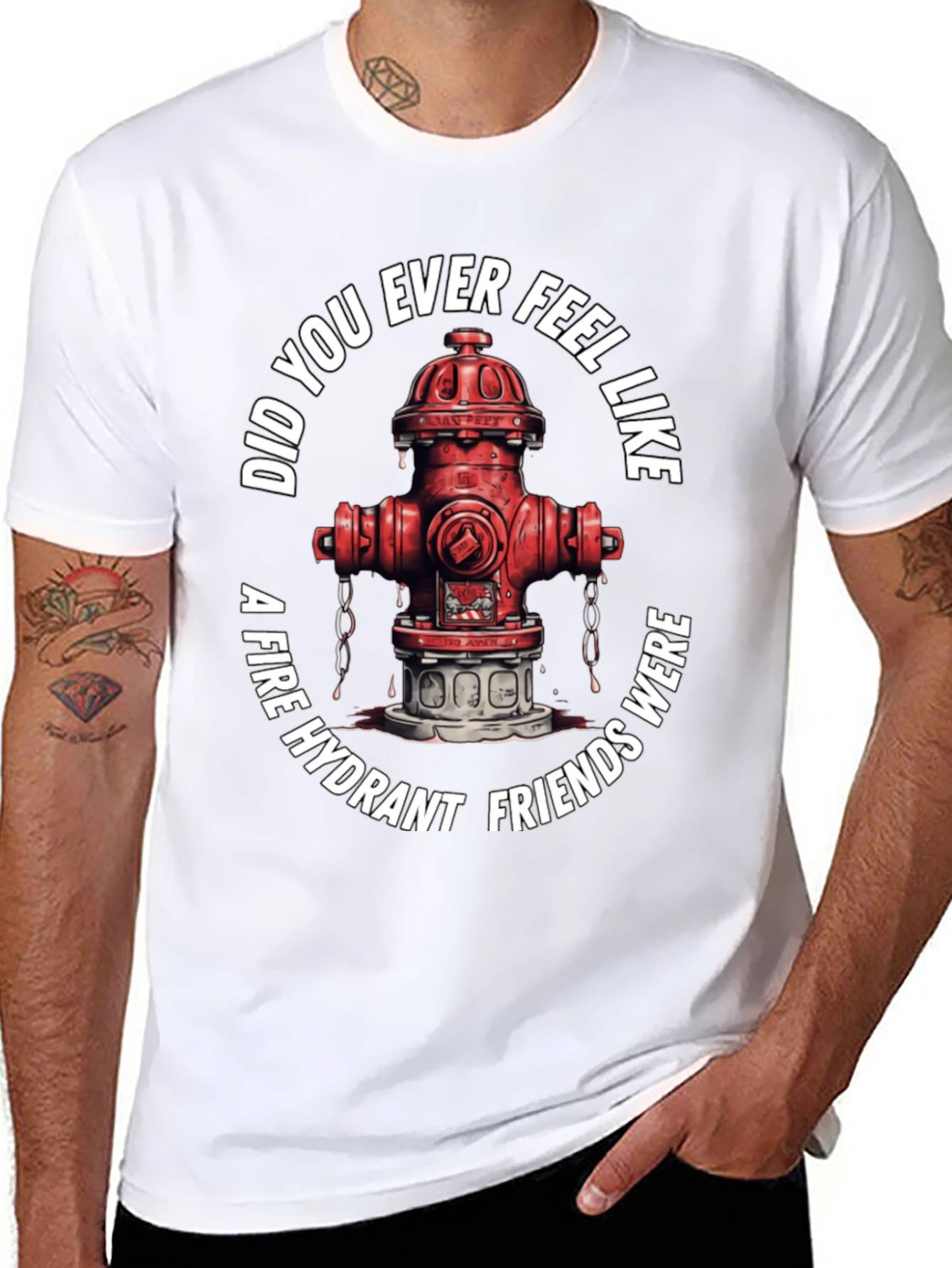 Black Fire Hydrant Friends T-Shirt view 8