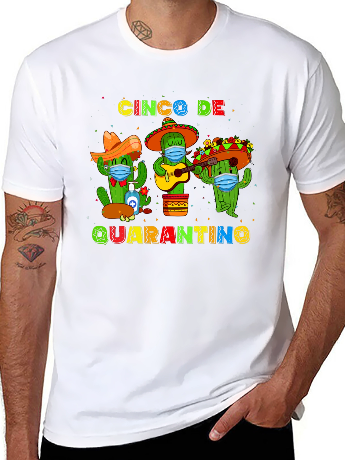Black Cinco De Quarantino T-Shirt view 8