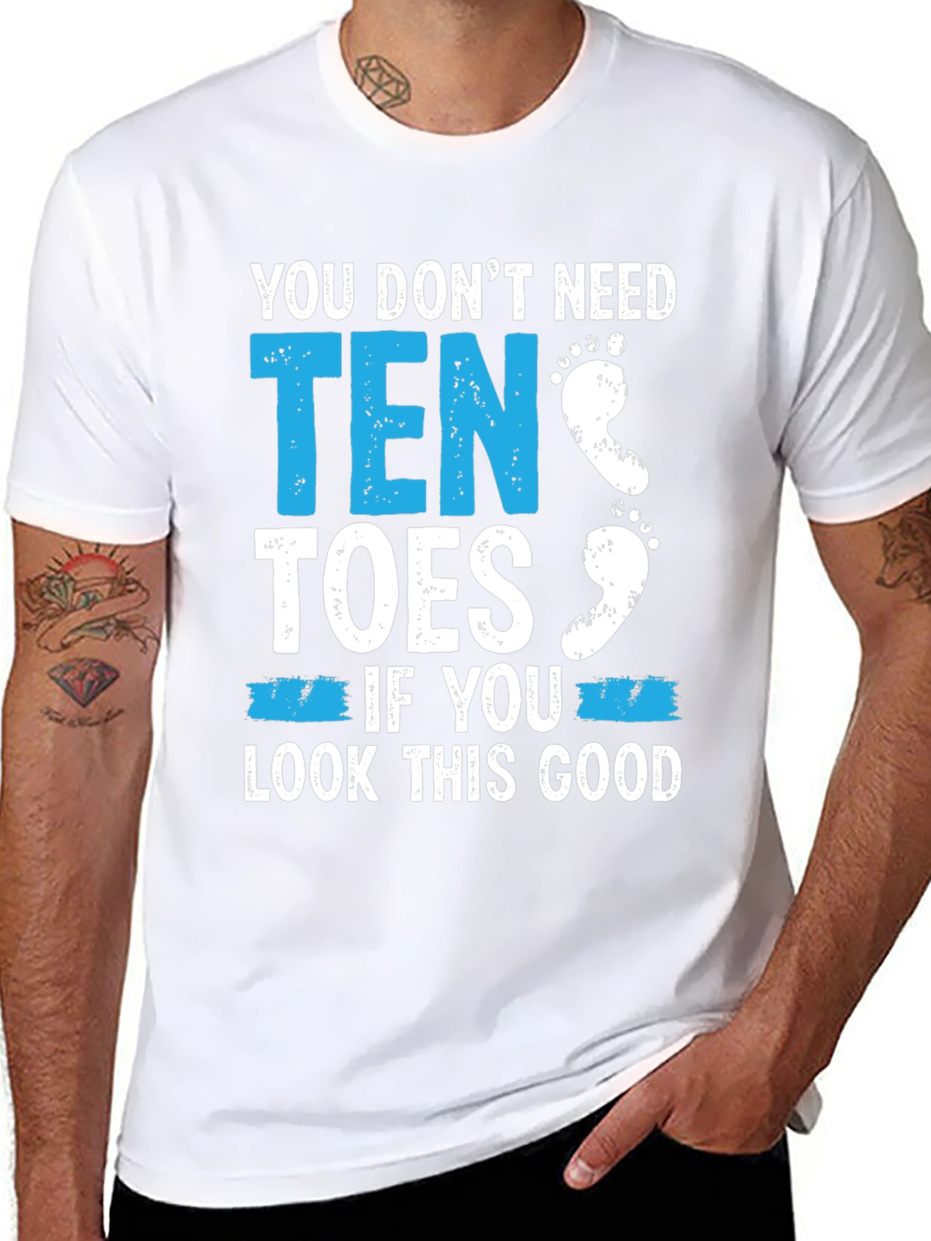 Black Funny Amputee T-Shirt - You Don't Need Ten Toes view 8