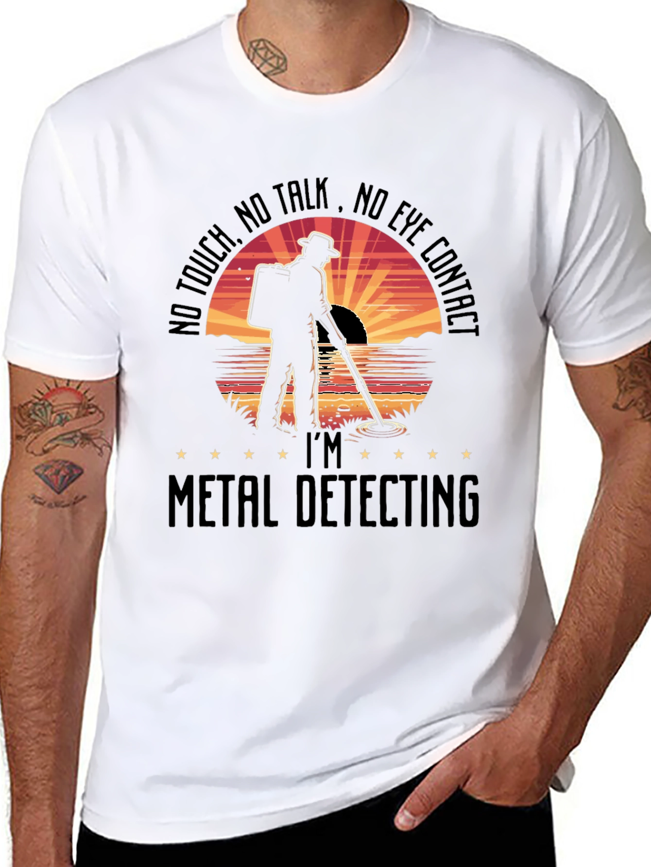 Black Metal Detecting T-Shirt - No Touch, No Talk, No Eye Contact view 8