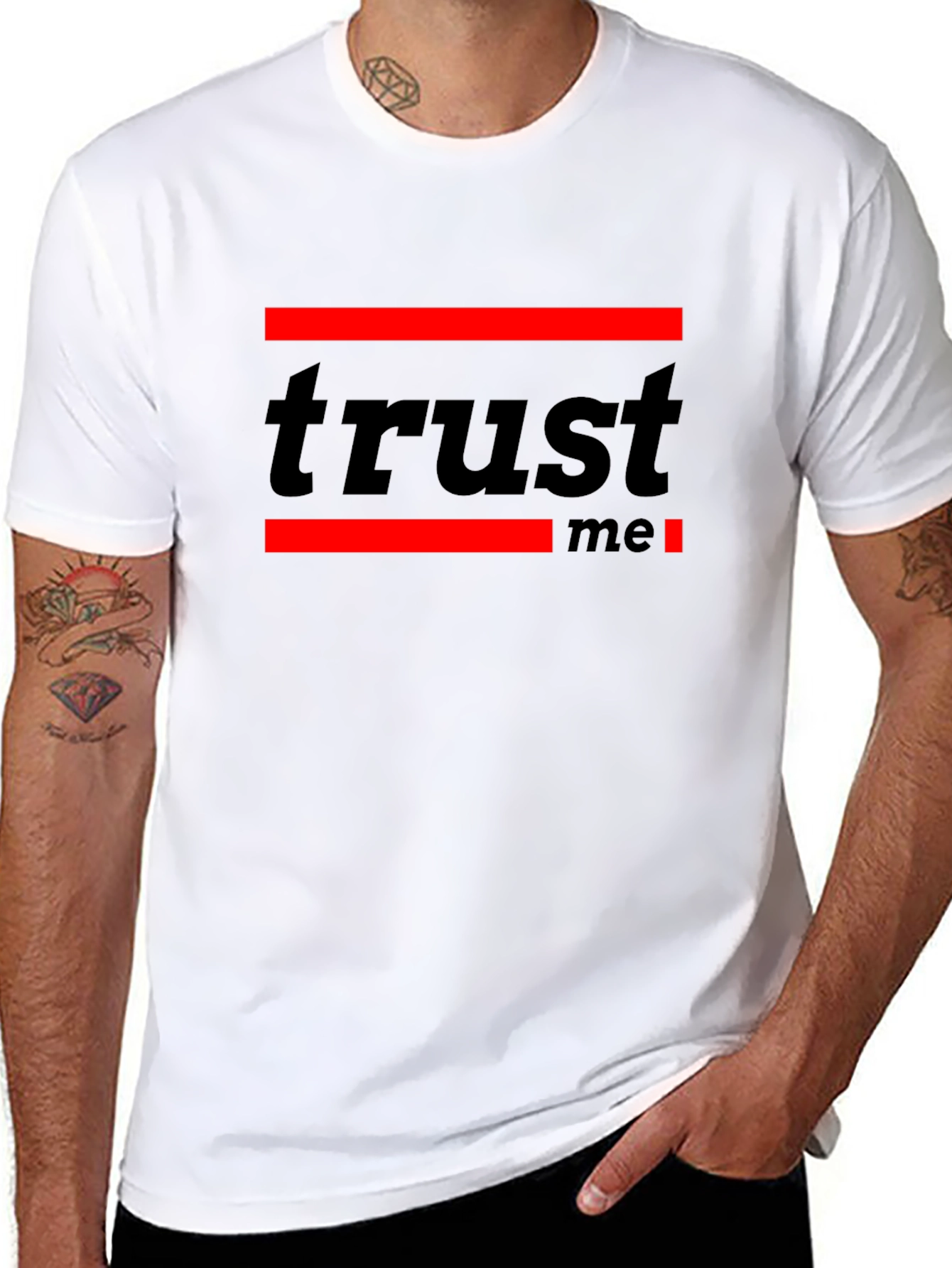 Black Trust Me Graphic T-Shirt - Trendy Black Tee view 8