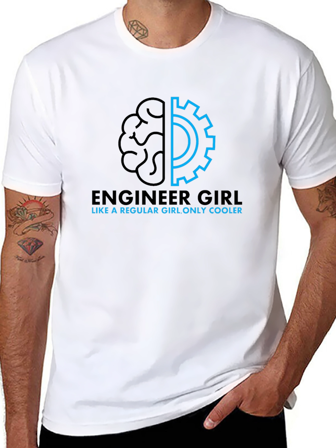 Black Engineer Girl T-Shirt: Cool, Smart & Unique Design view 8