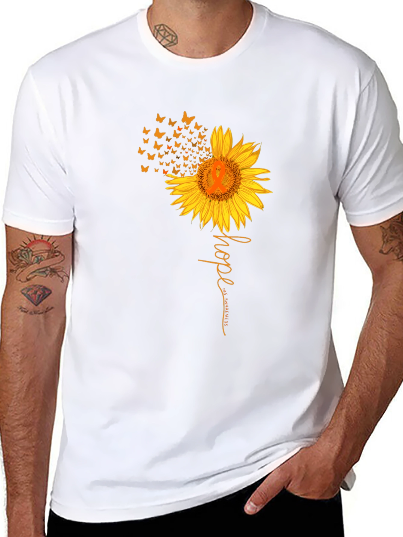 Black Hope Sunflower Awareness Graphic Tee view 8
