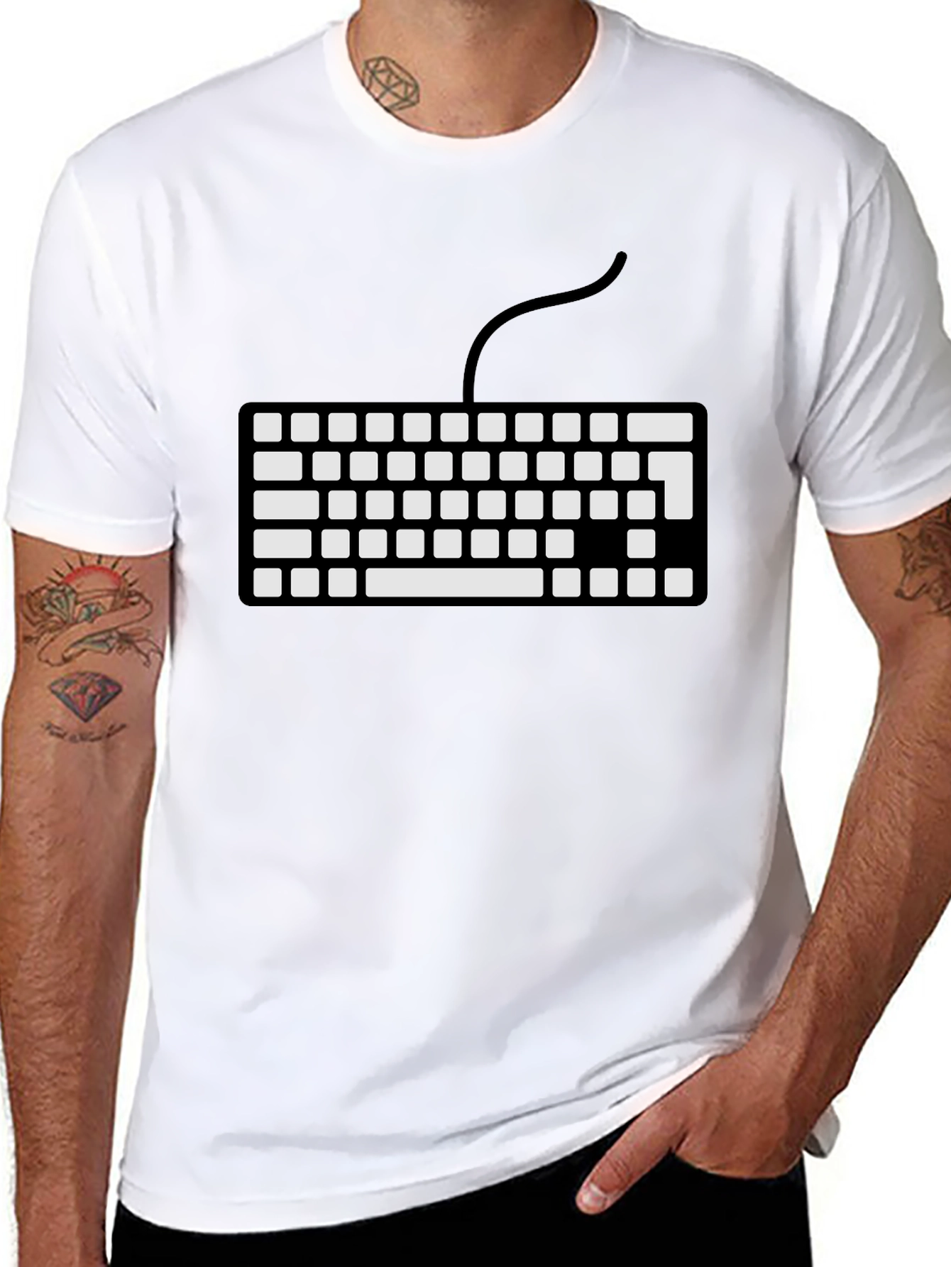 Black Keyboard T-Shirt - Geek Chic Style view 8