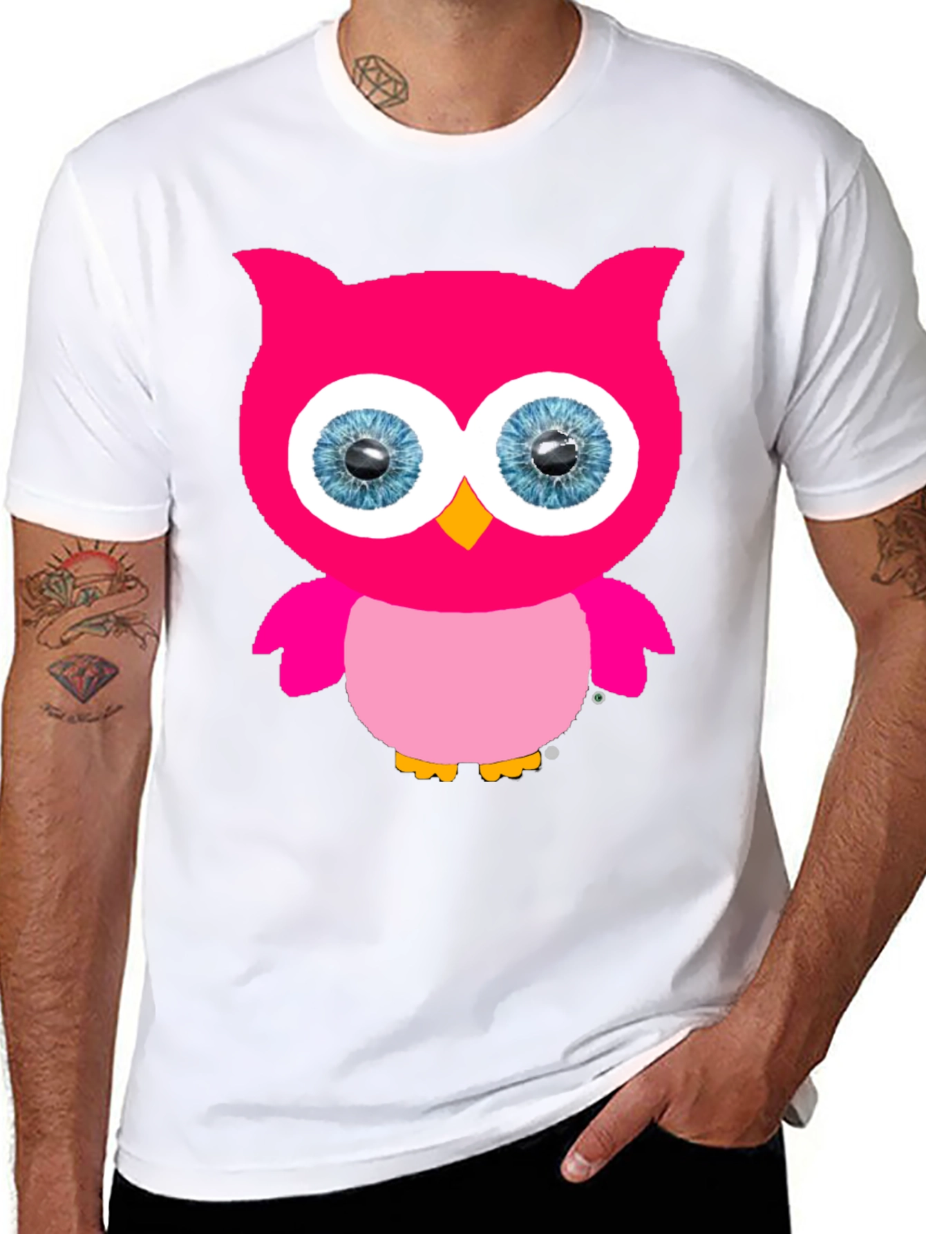 Black Owl Graphic Print Crew Neck T-Shirt view 8