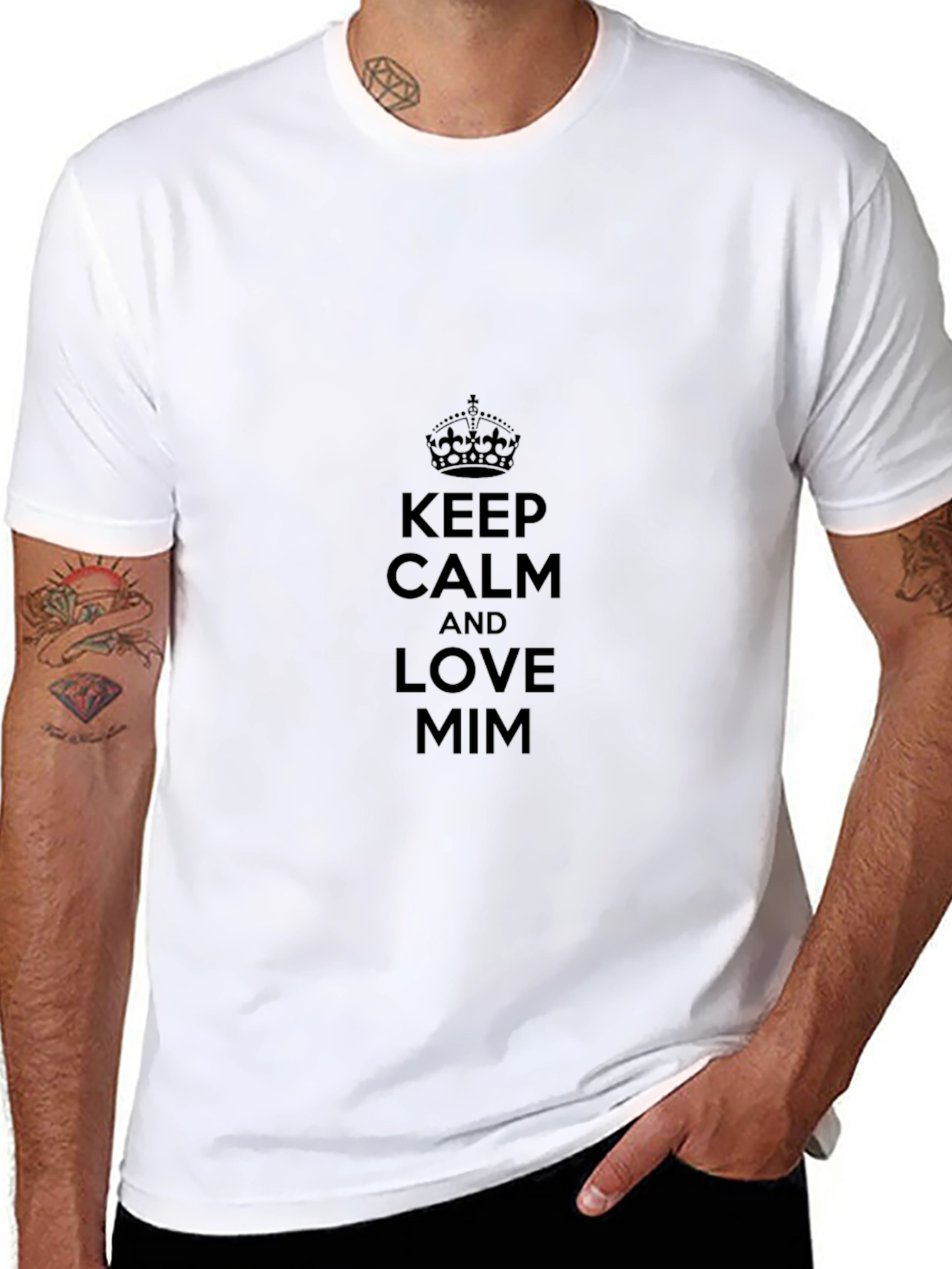Black Keep Calm and Love MIM - Black Tee view 8