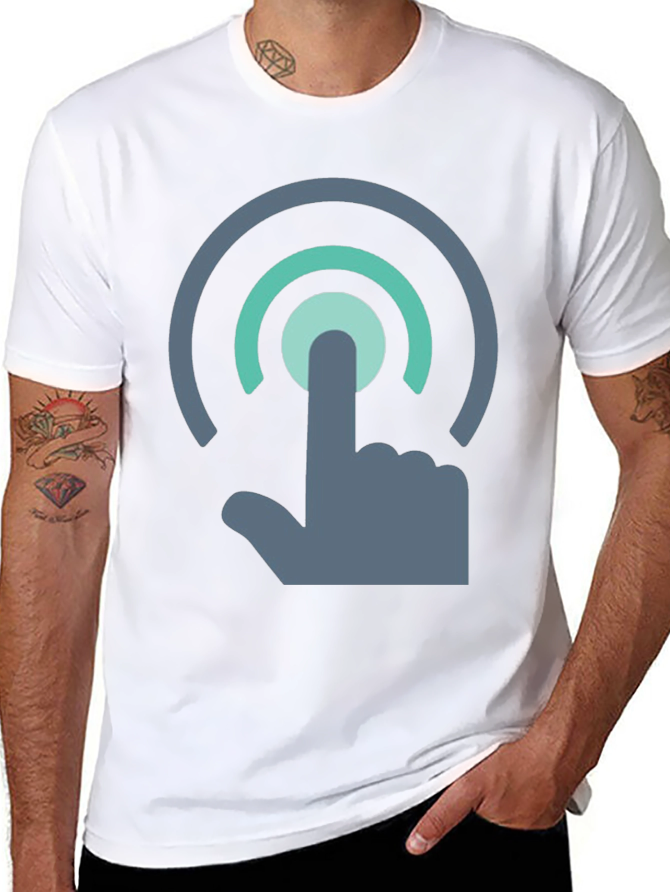 Black Touch Icon T-Shirt - Modern Graphic Tee view 8