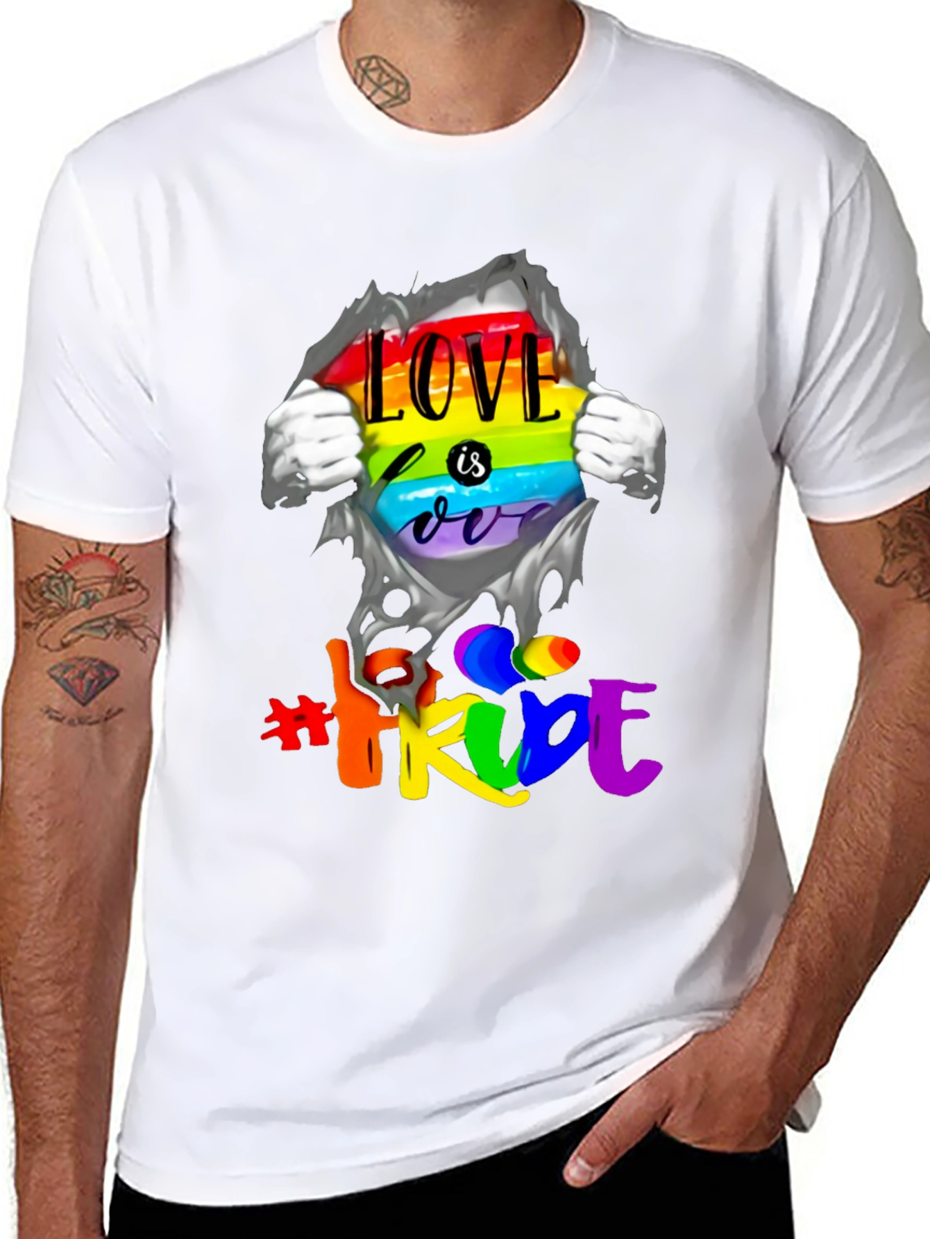 Black Love is Love Rainbow Pride T-Shirt view 8
