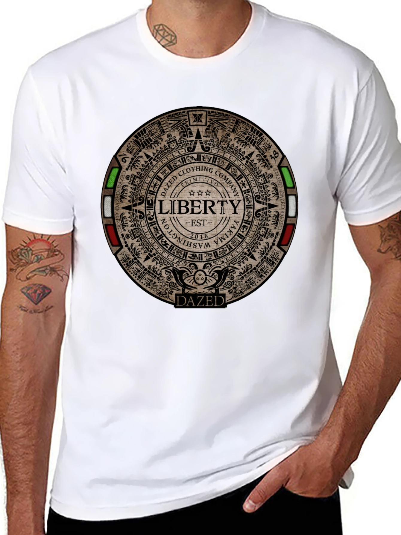 Black Dazed Clothing Liberty Aztec Graphic T-Shirt view 8