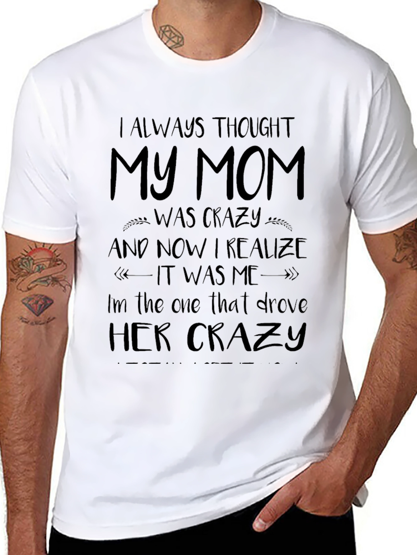 Black My Mom Was Crazy Funny Graphic T-Shirt view 8