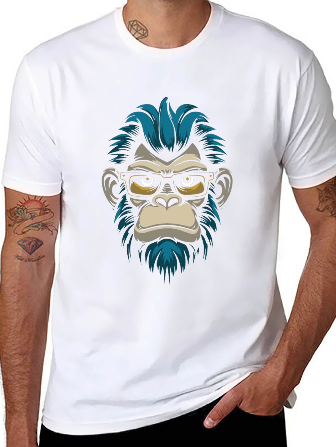 Black Cool Monkey Graphic T-Shirt - Black view 8