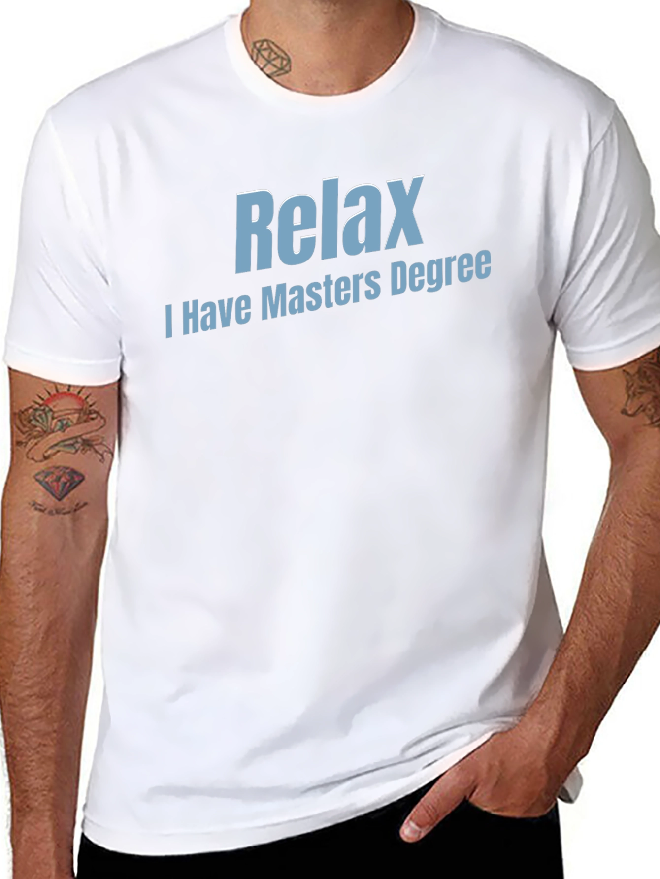 Black Relax I Have Masters Degree T-Shirt view 8