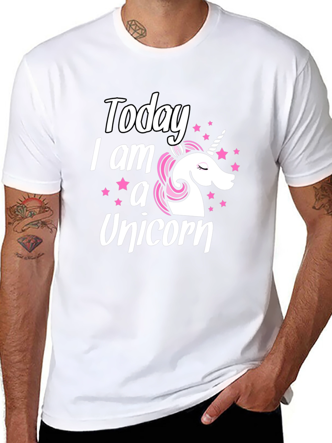 Black Today I am a Unicorn - Black Graphic Tee view 8