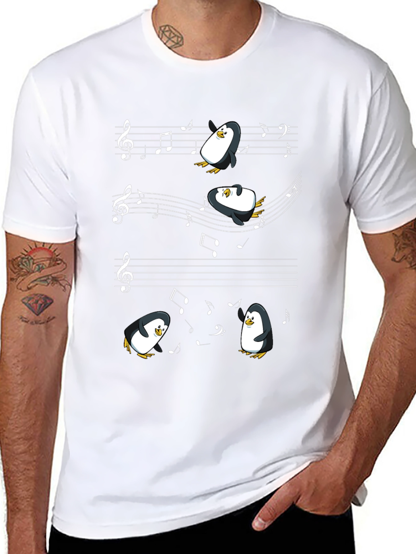 Black Musical Penguins T-Shirt view 8