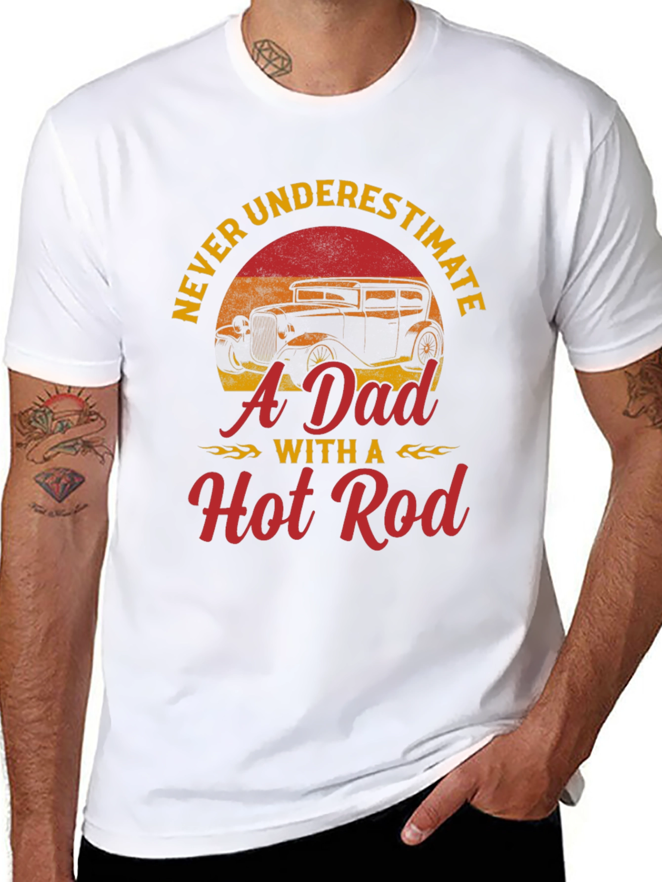 Black Dad Hot Rod T-Shirt - Never Underestimate! view 8