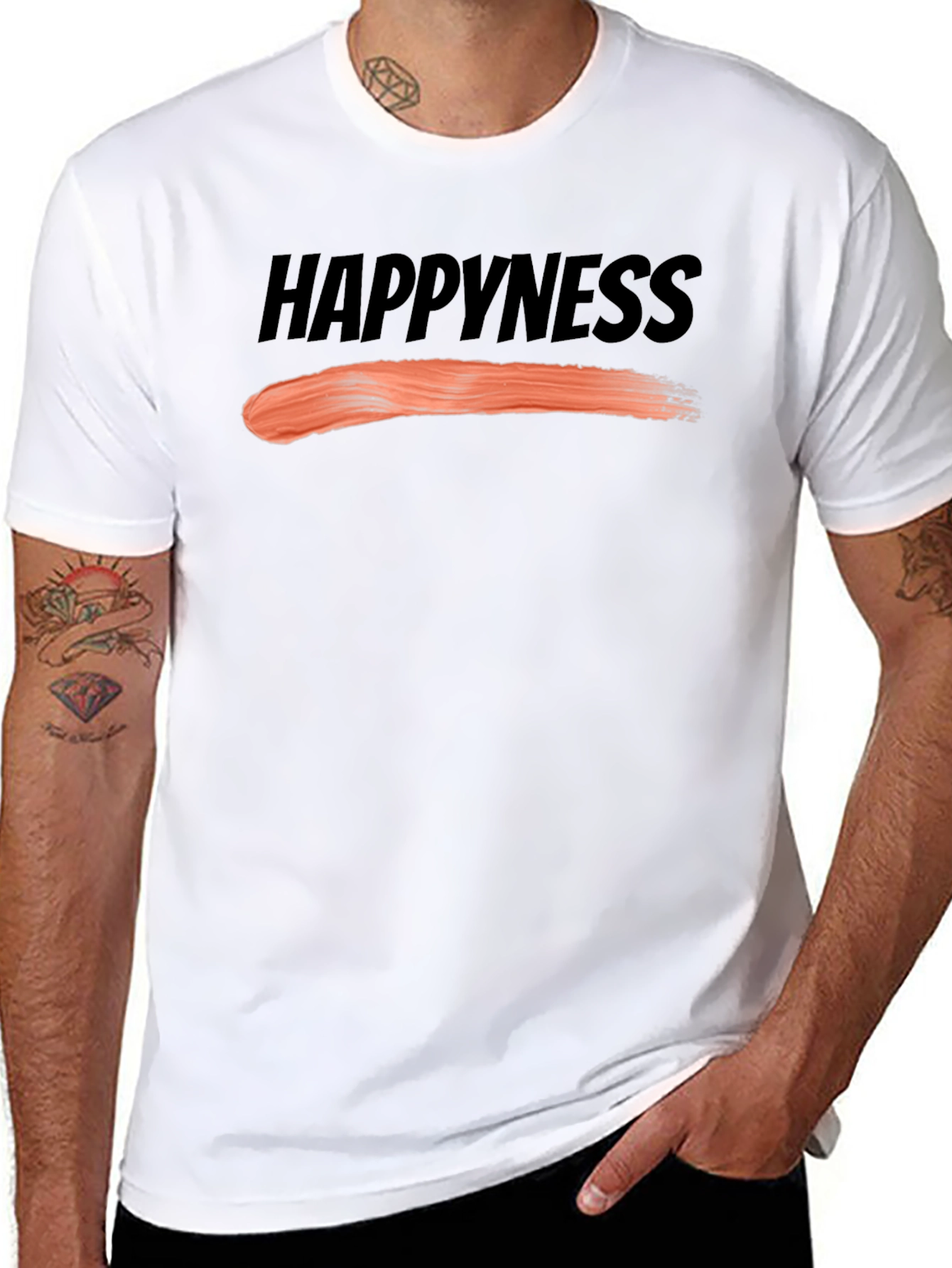Black Happiness Graphic Tee - Black Unisex view 8