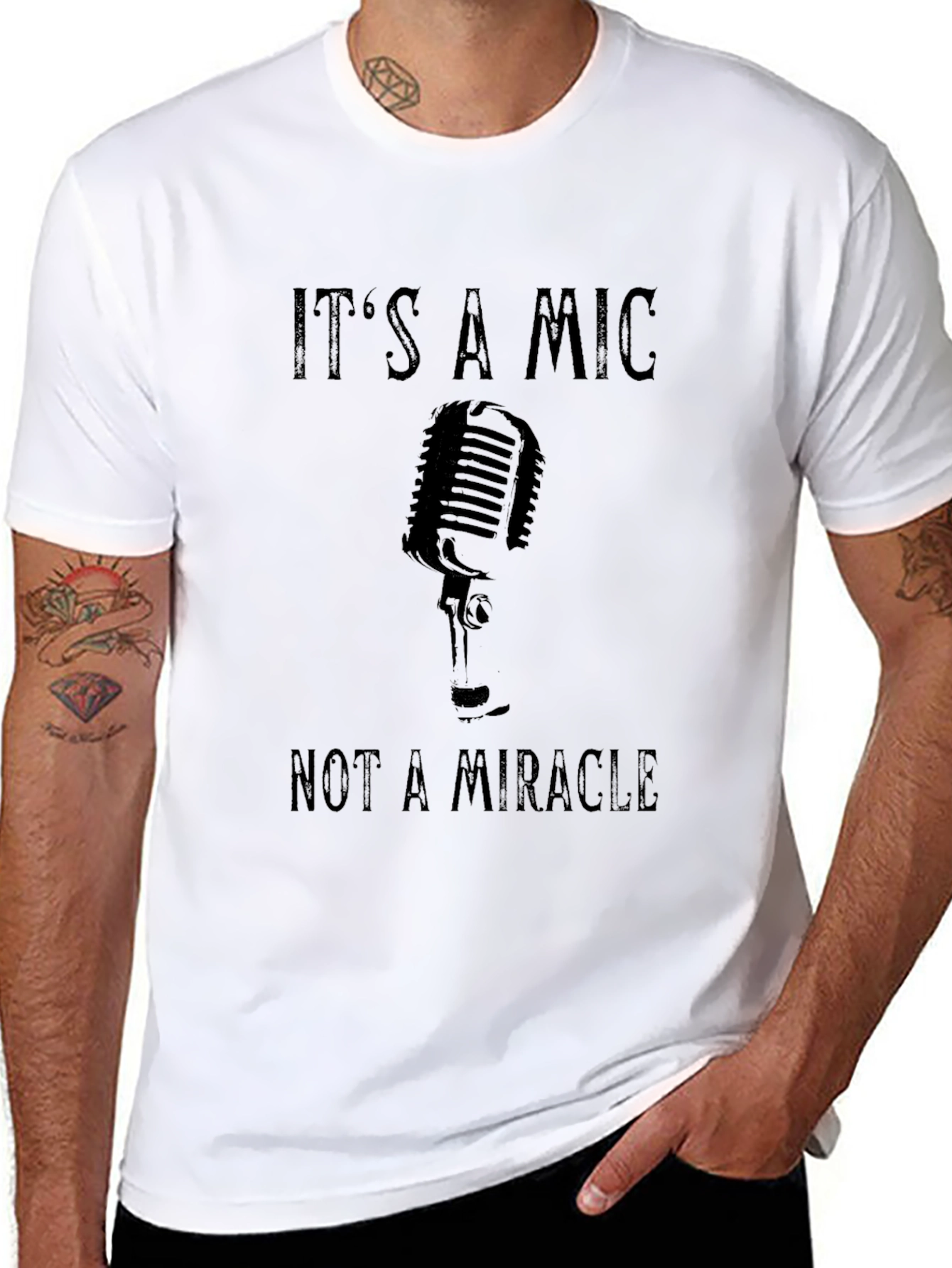 Black It's A Mic Not A Miracle Graphic T-Shirt view 8