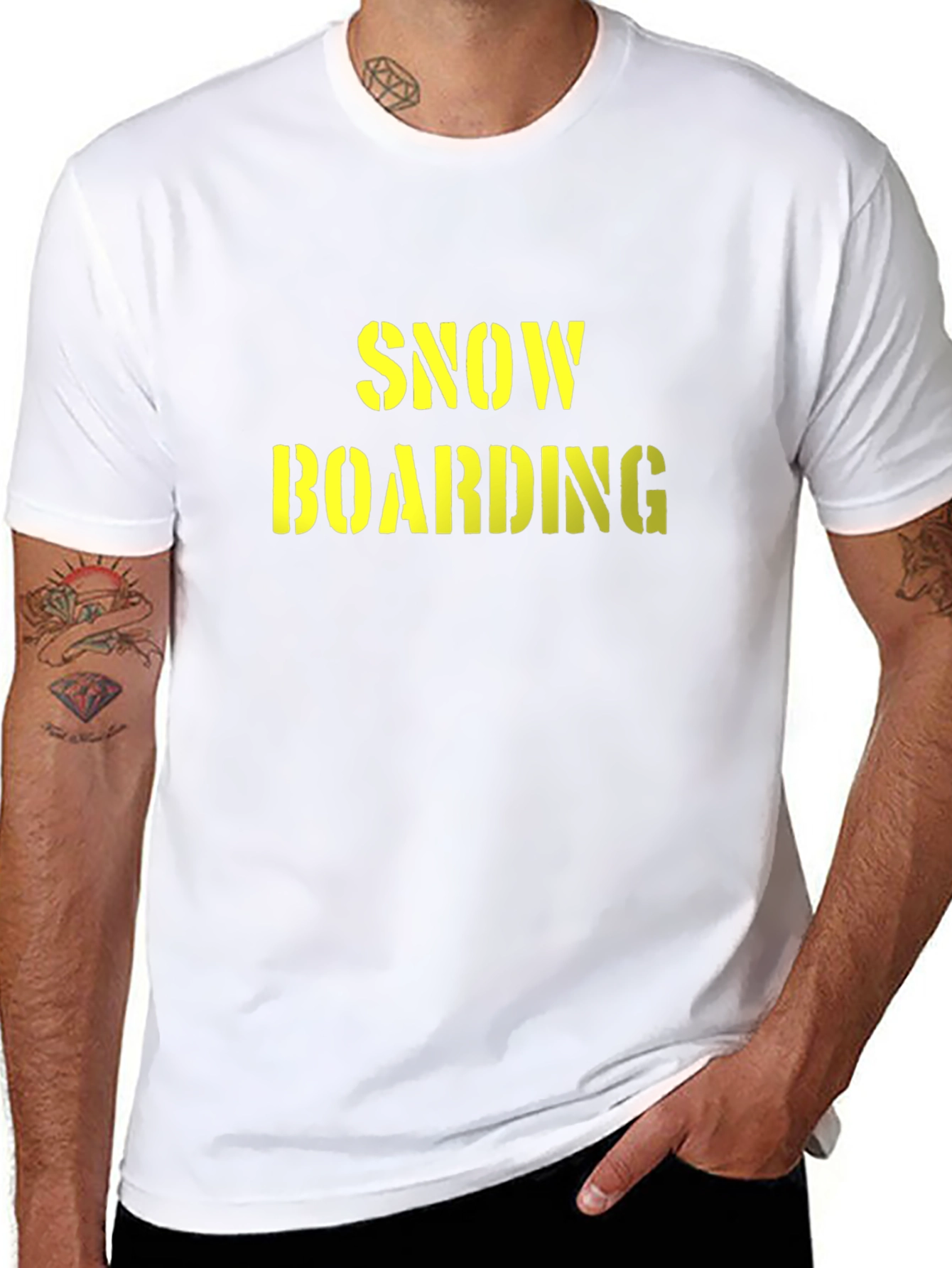 Black Snowboarding Graphic T-Shirt - Black view 8