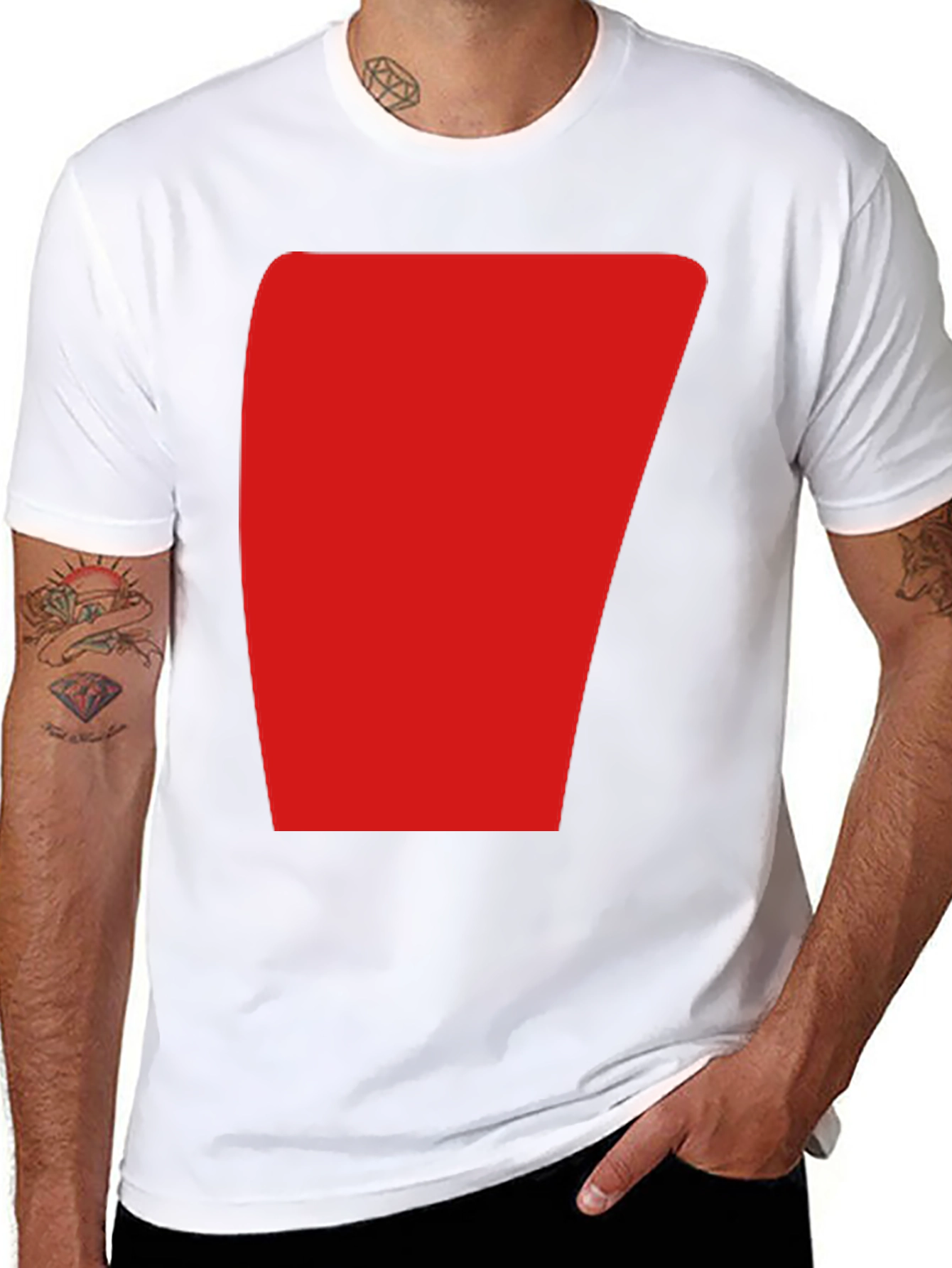 Black Bold Red Graphic Black T-Shirt - Modern Casual Style view 8