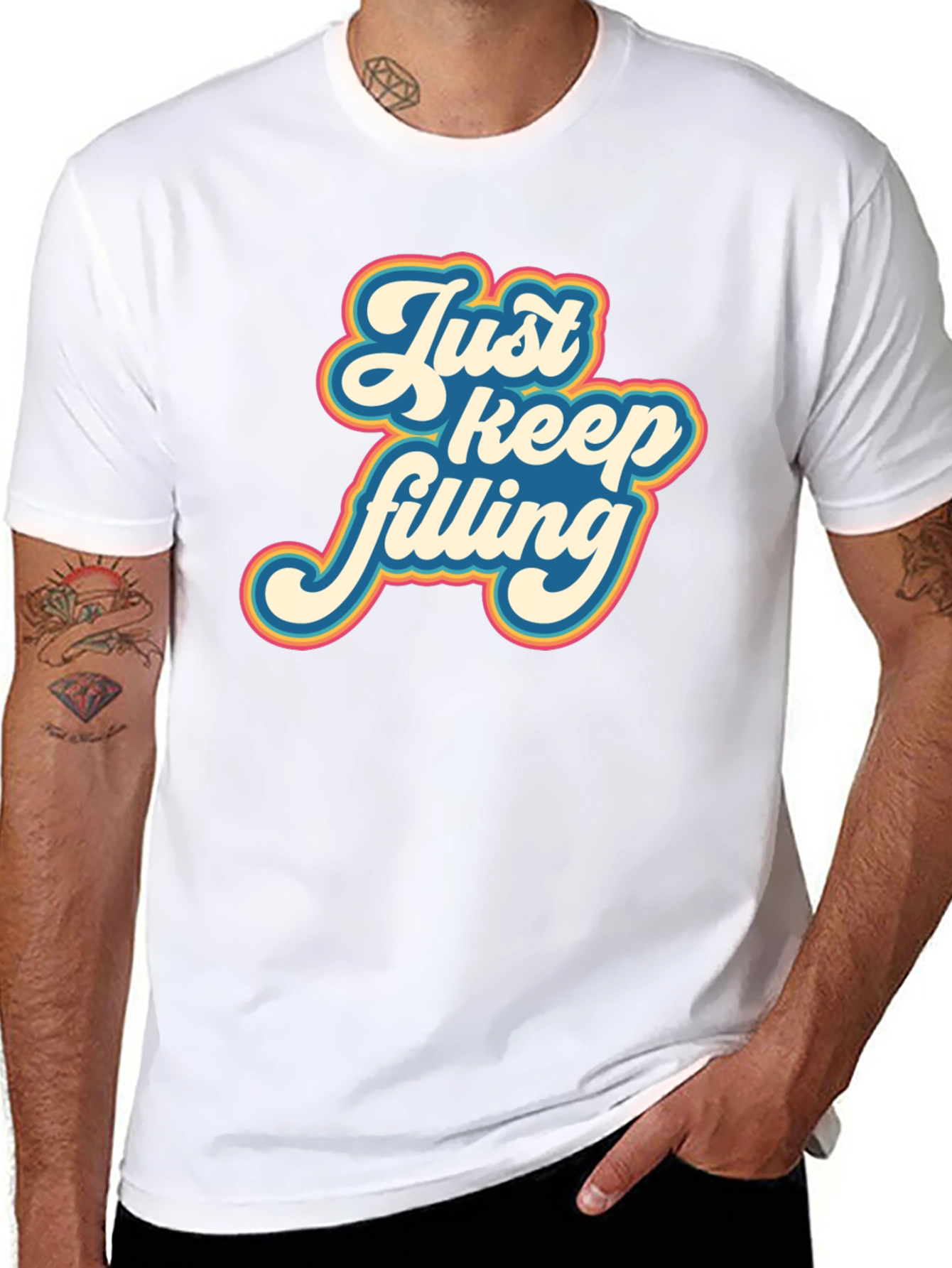 Black Retro 'Just Keep Filling' Graphic T-Shirt view 8