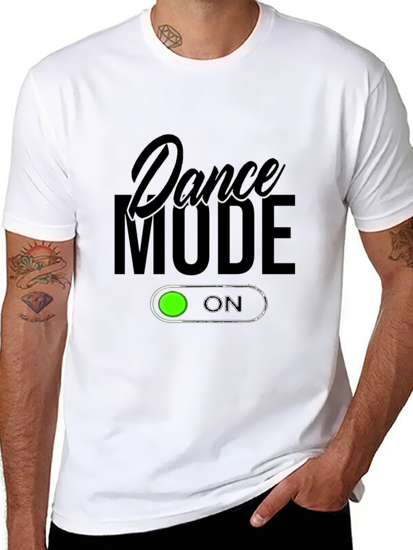 Black Dance Mode On Black T-Shirt view 8