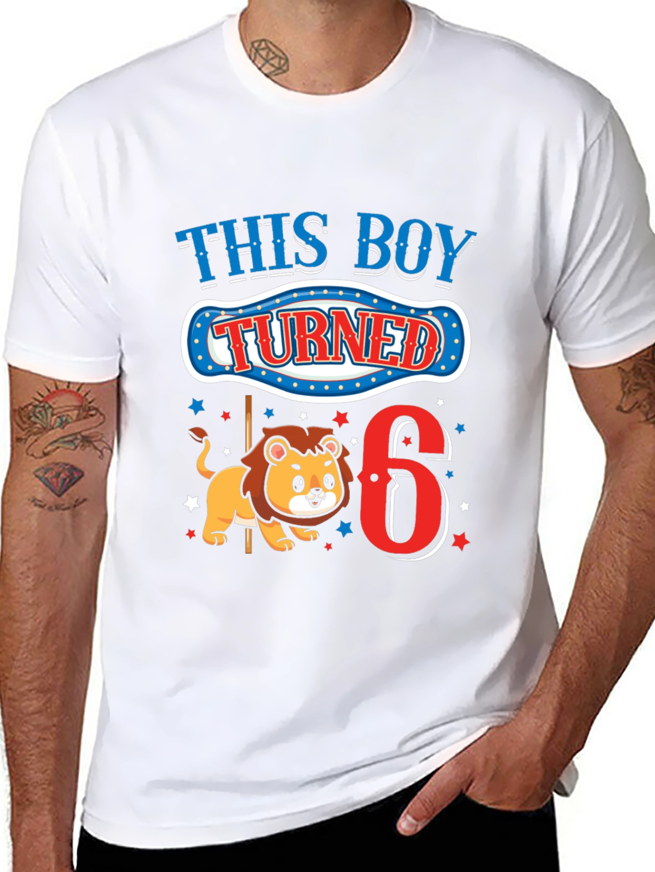 Black Boy's 6th Birthday Lion T-Shirt view 8