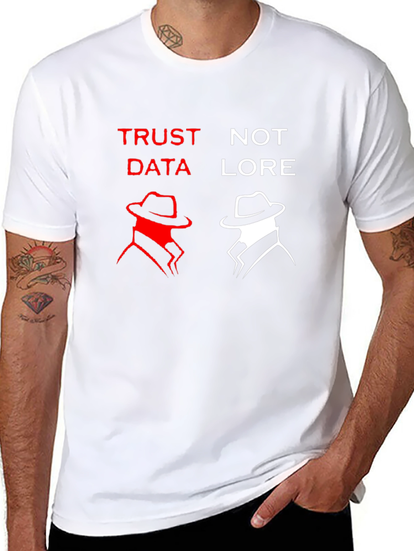 Black Trust Data Not Lore Graphic T-Shirt view 8