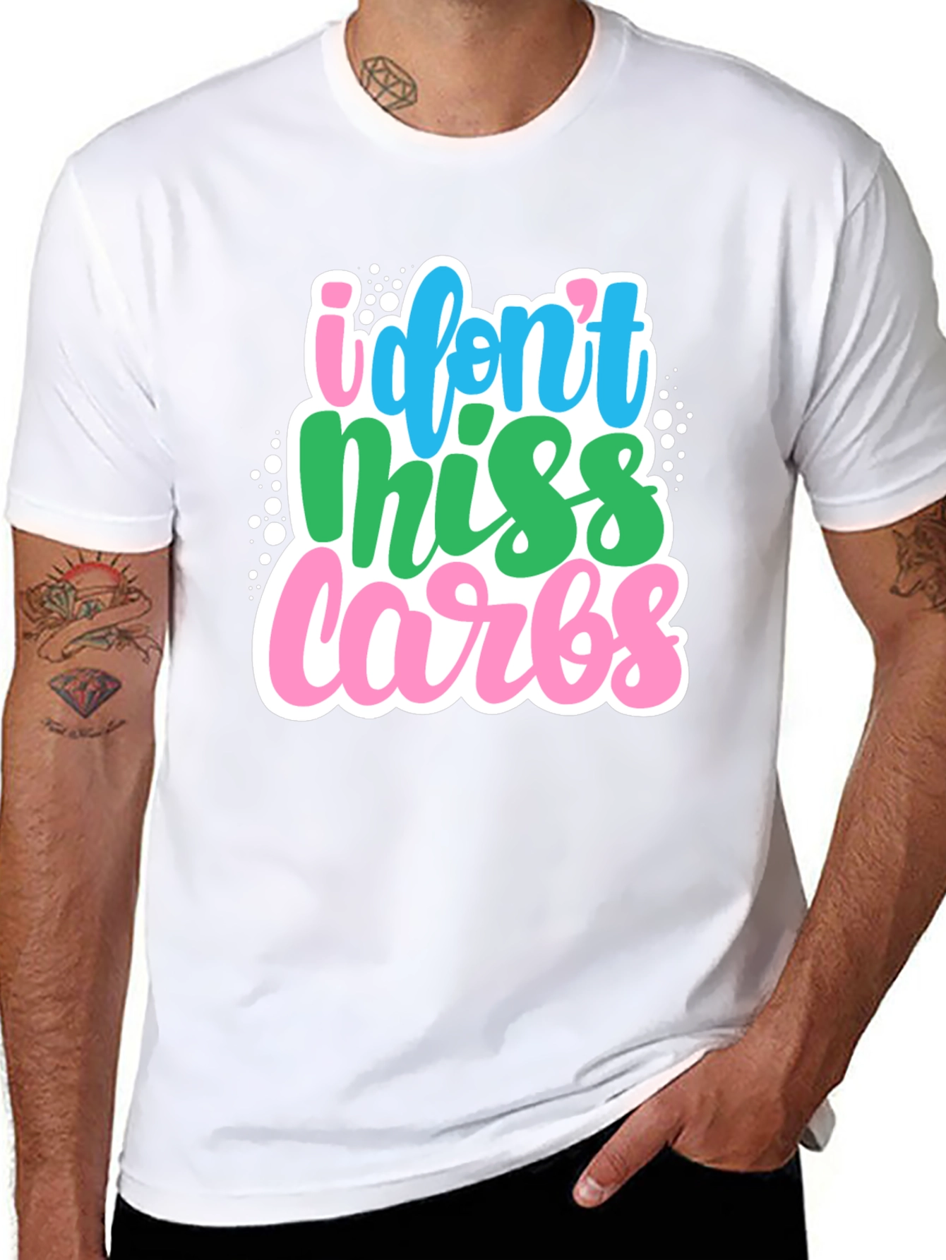 Black I Don't Miss Carbs Graphic Tee view 8