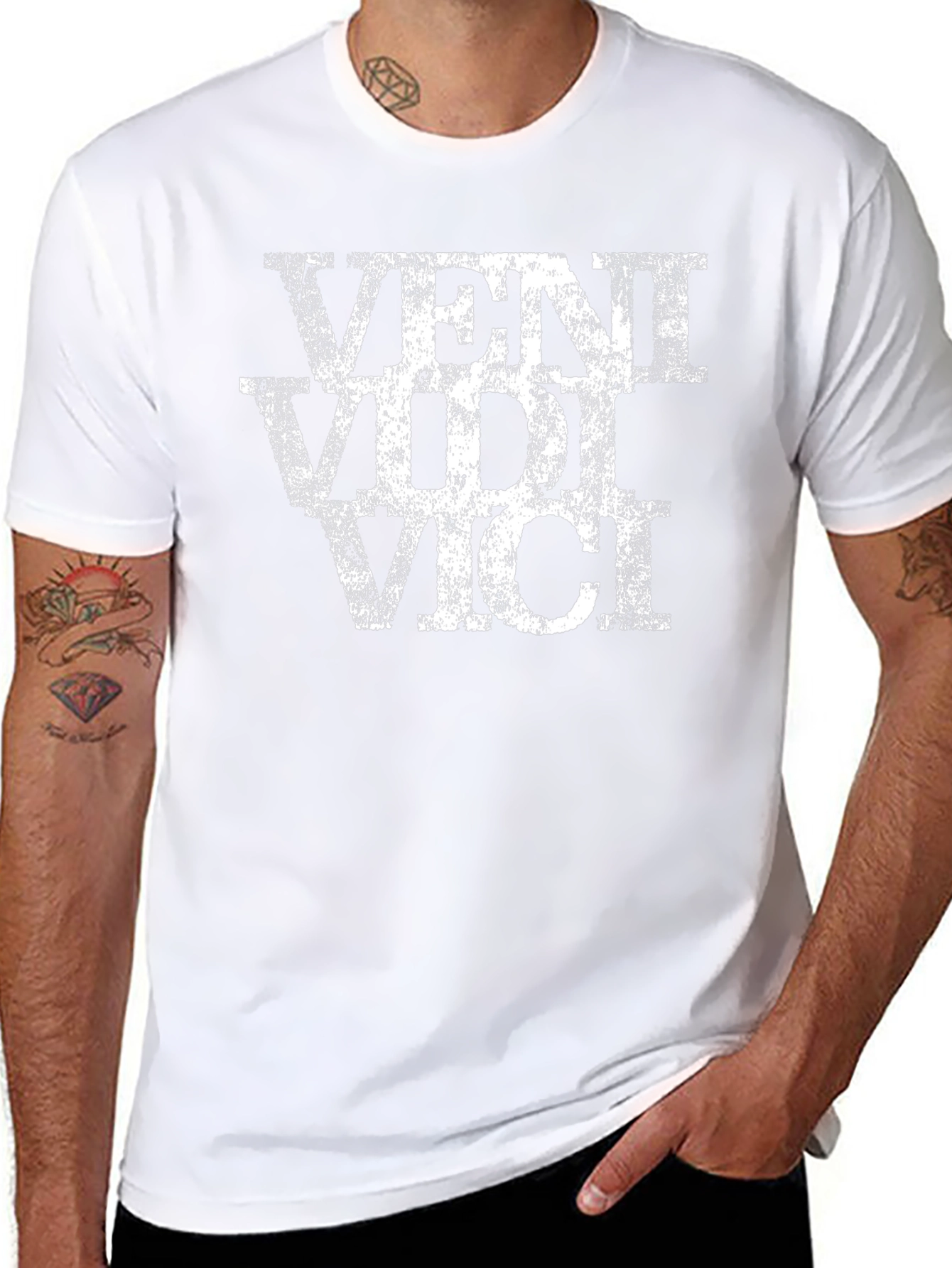 Black Veni Vidi Vici Graphic Tee - Black view 8
