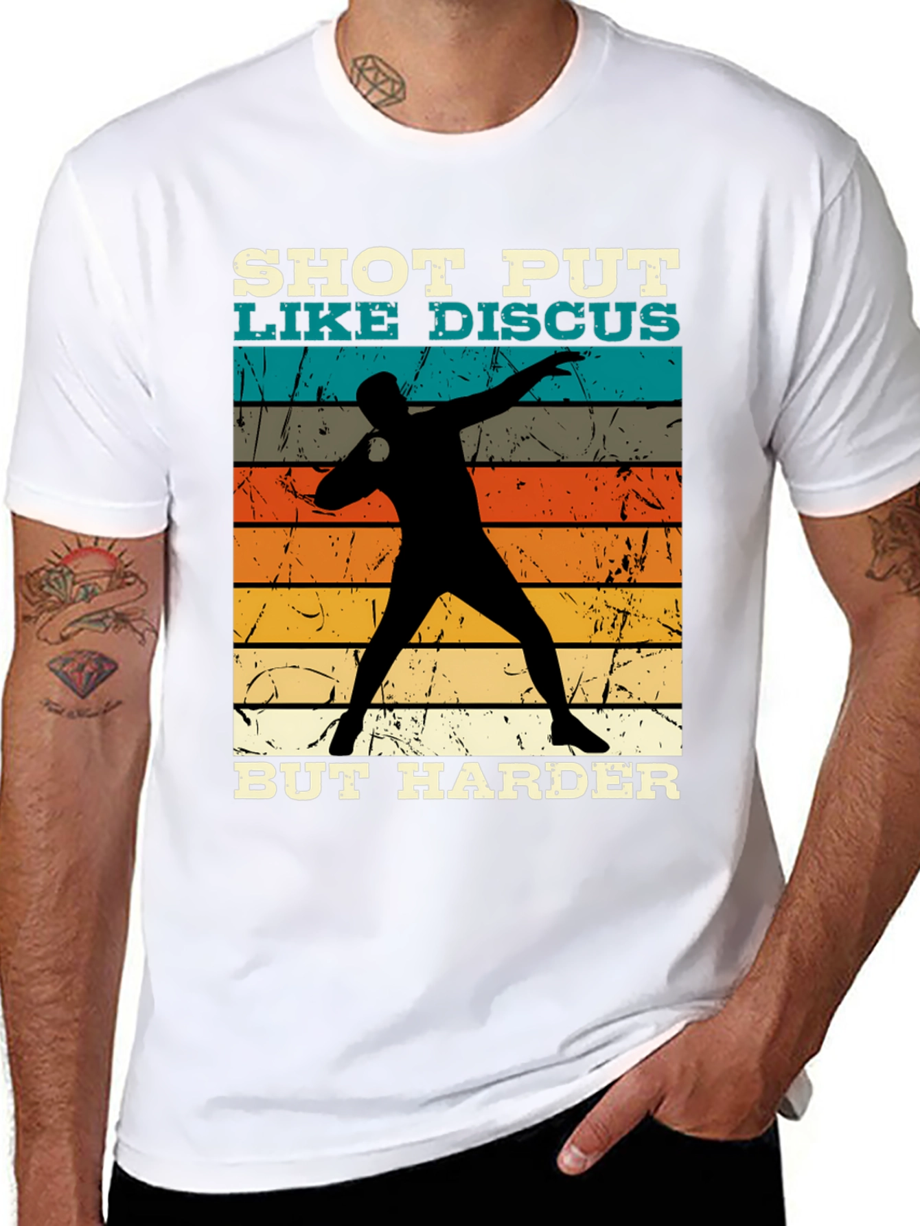 Black Shot Put Like Discus Black Graphic Tee view 8