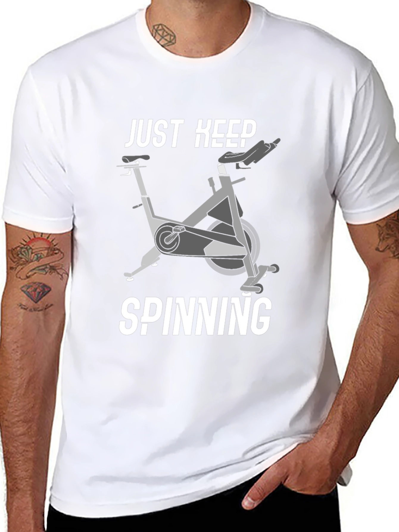 Black Just Keep Spinning Graphic Tee view 8