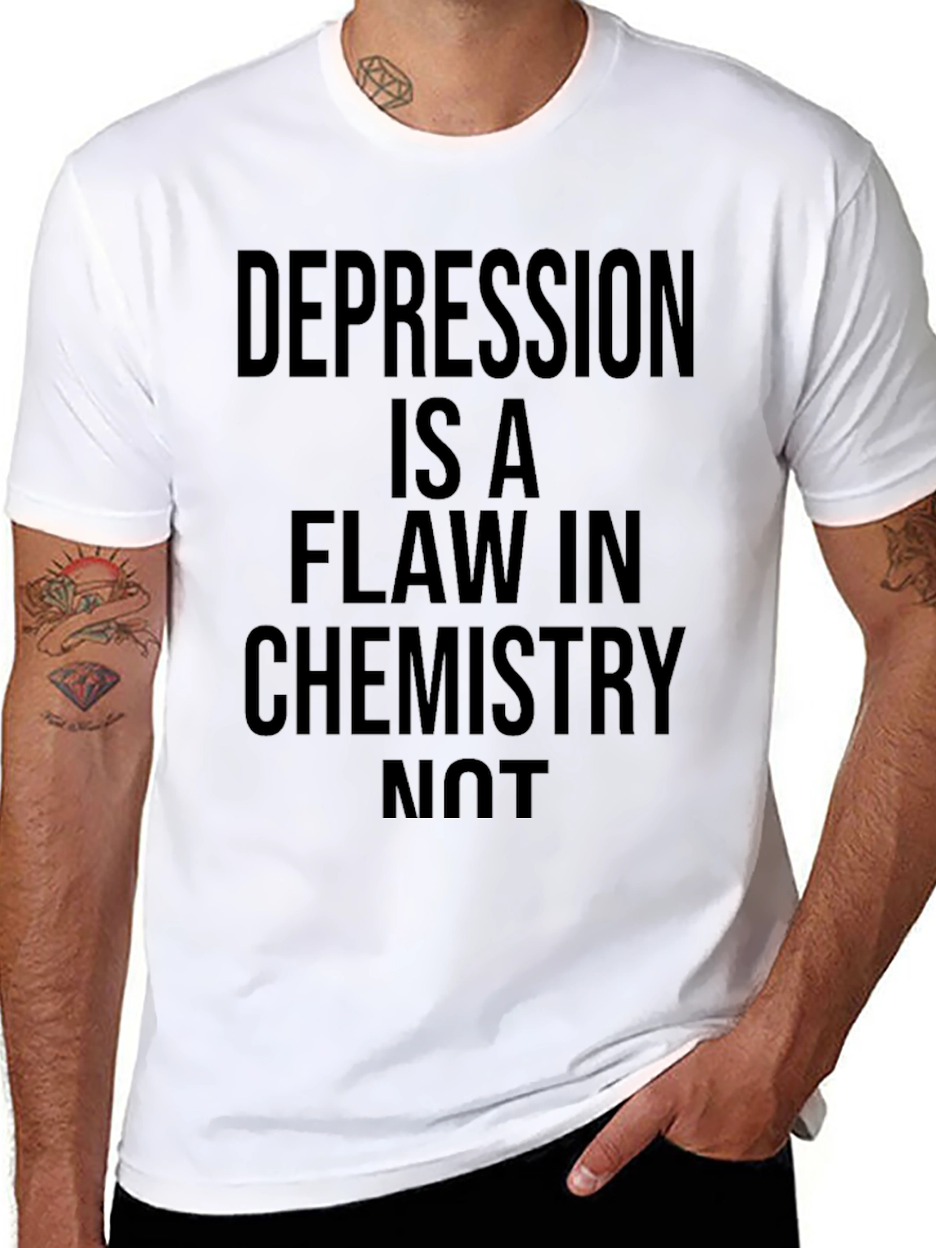 Black Depression is a Flaw in Chemistry Graphic Tee view 8