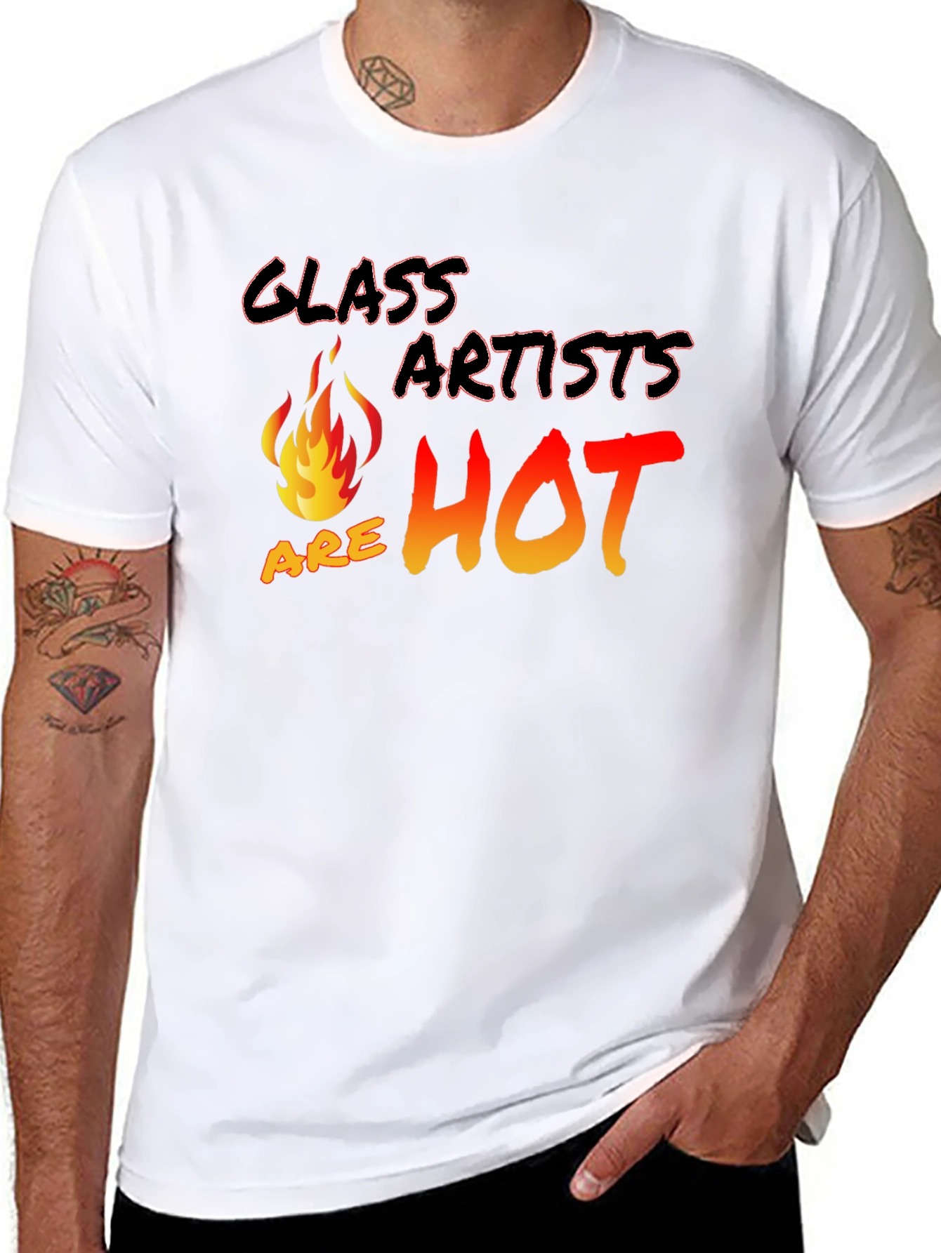 Black Glass Artists Are Hot Black T-Shirt view 8