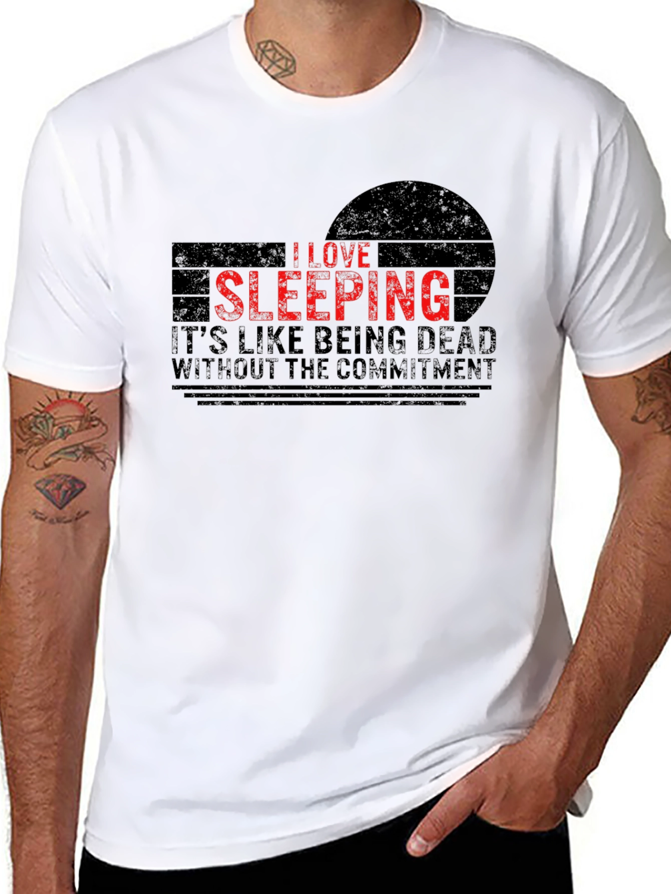 I Love Sleeping T-Shirt - Funny Graphic Tee - 8
