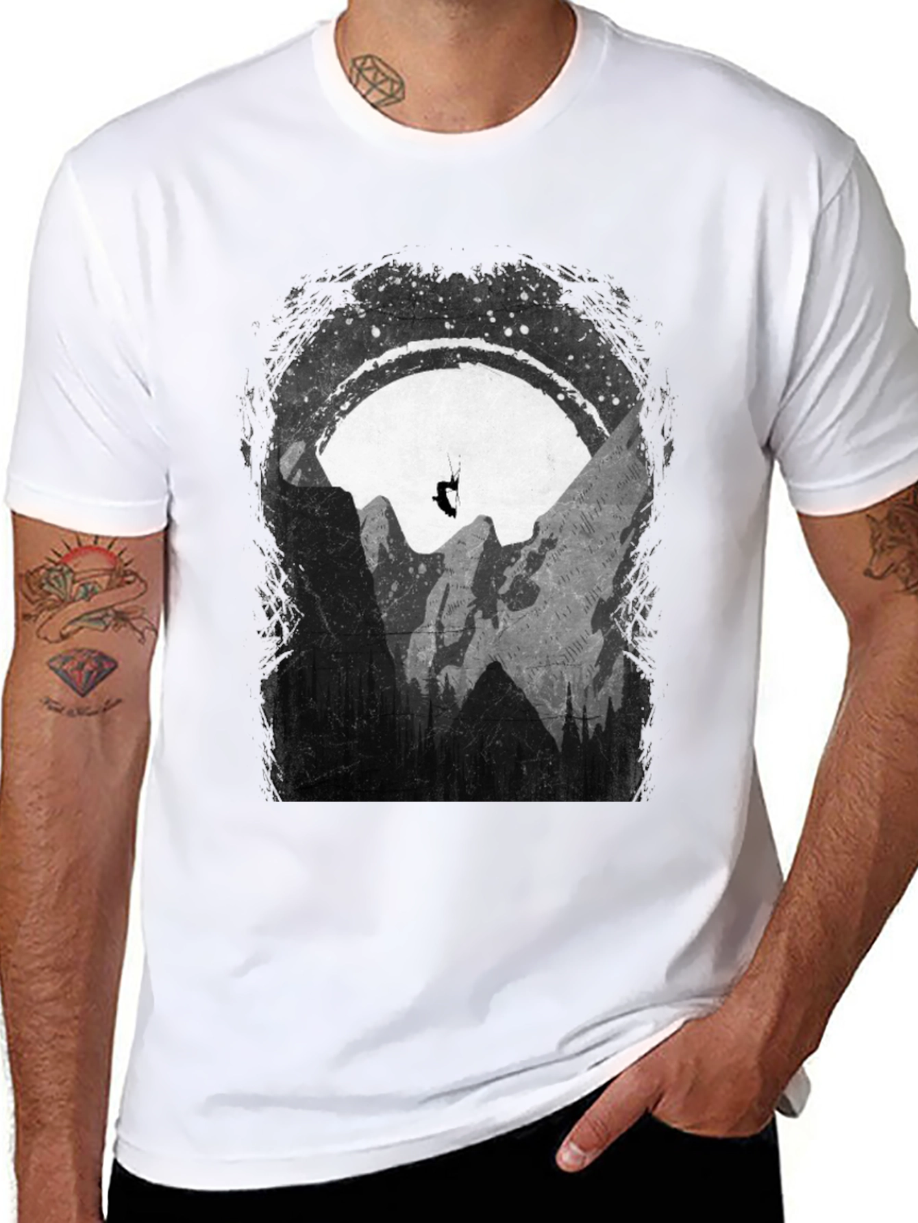 Black Mountain Paragliding Graphic T-Shirt - Adventure Ready! view 8