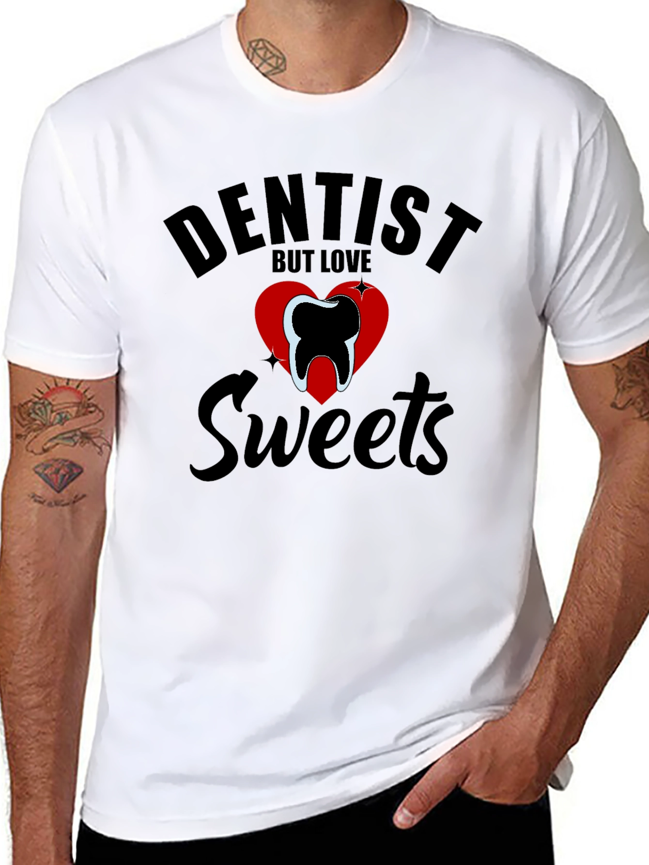 Black Dentist Love Sweets Graphic Tee view 8