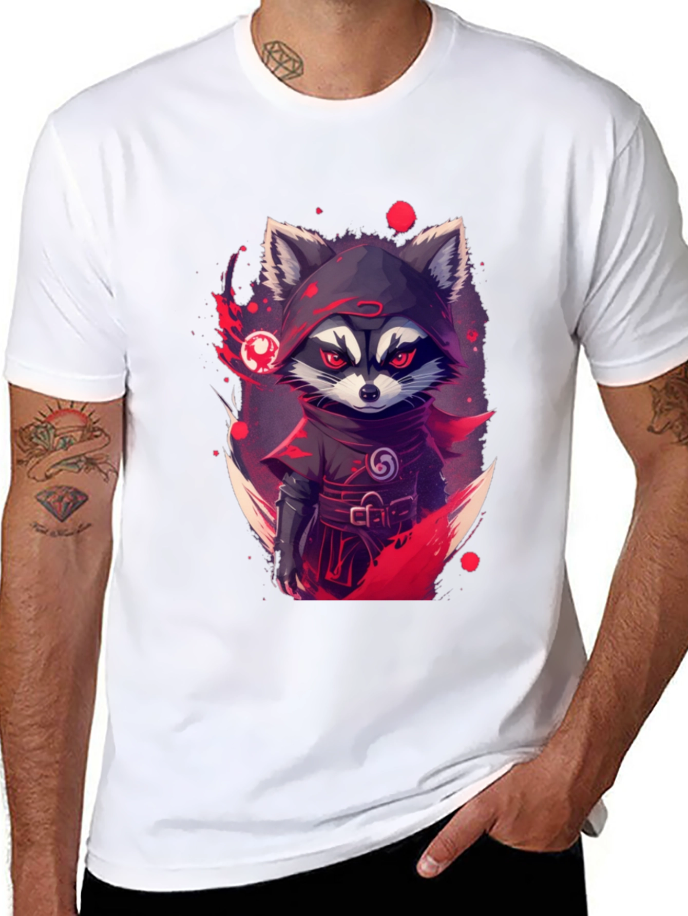 Black Ninja Raccoon Graphic Tee - Urban Style view 8
