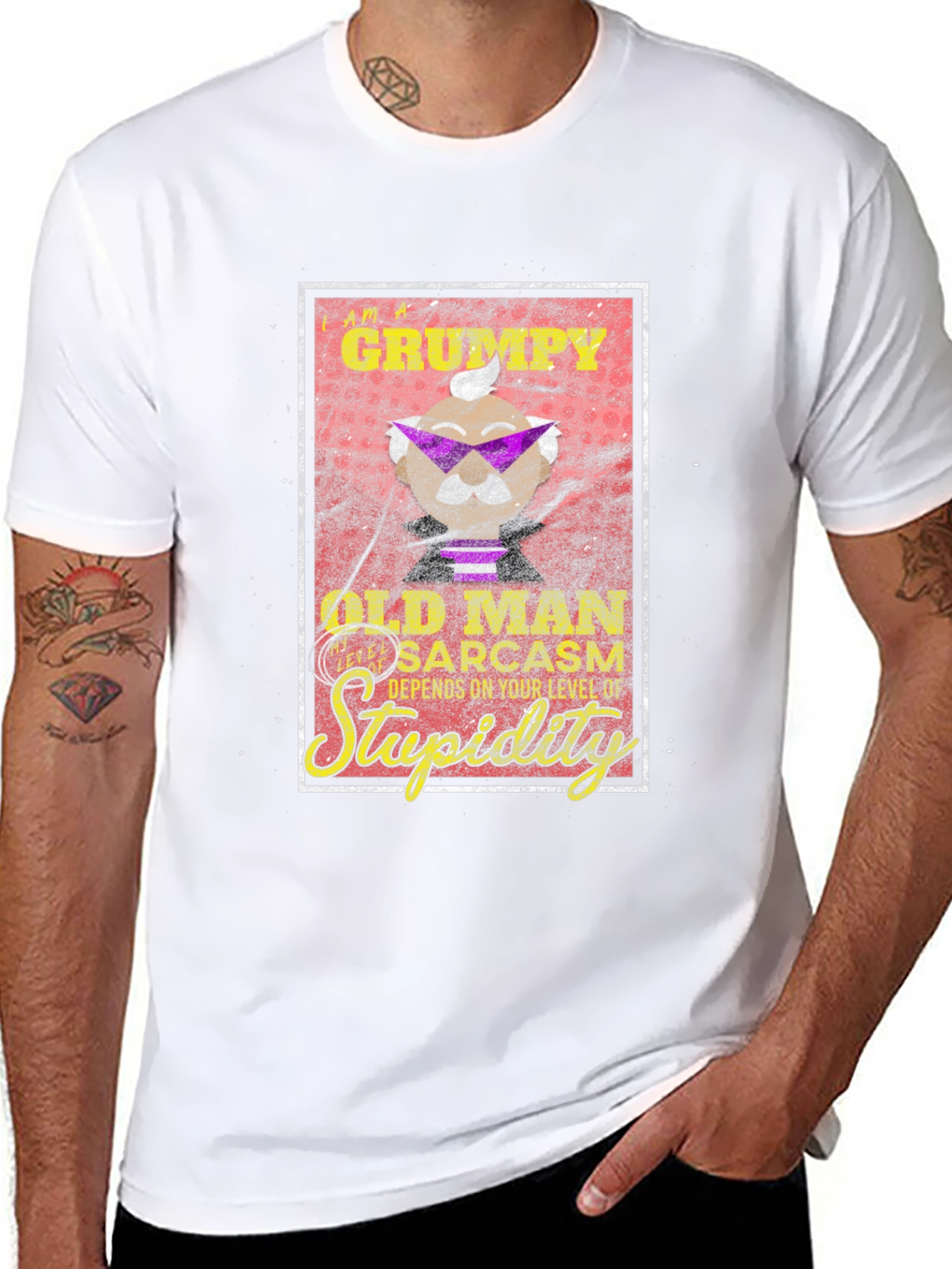 Black Grumpy Old Man Sarcasm T-Shirt view 8