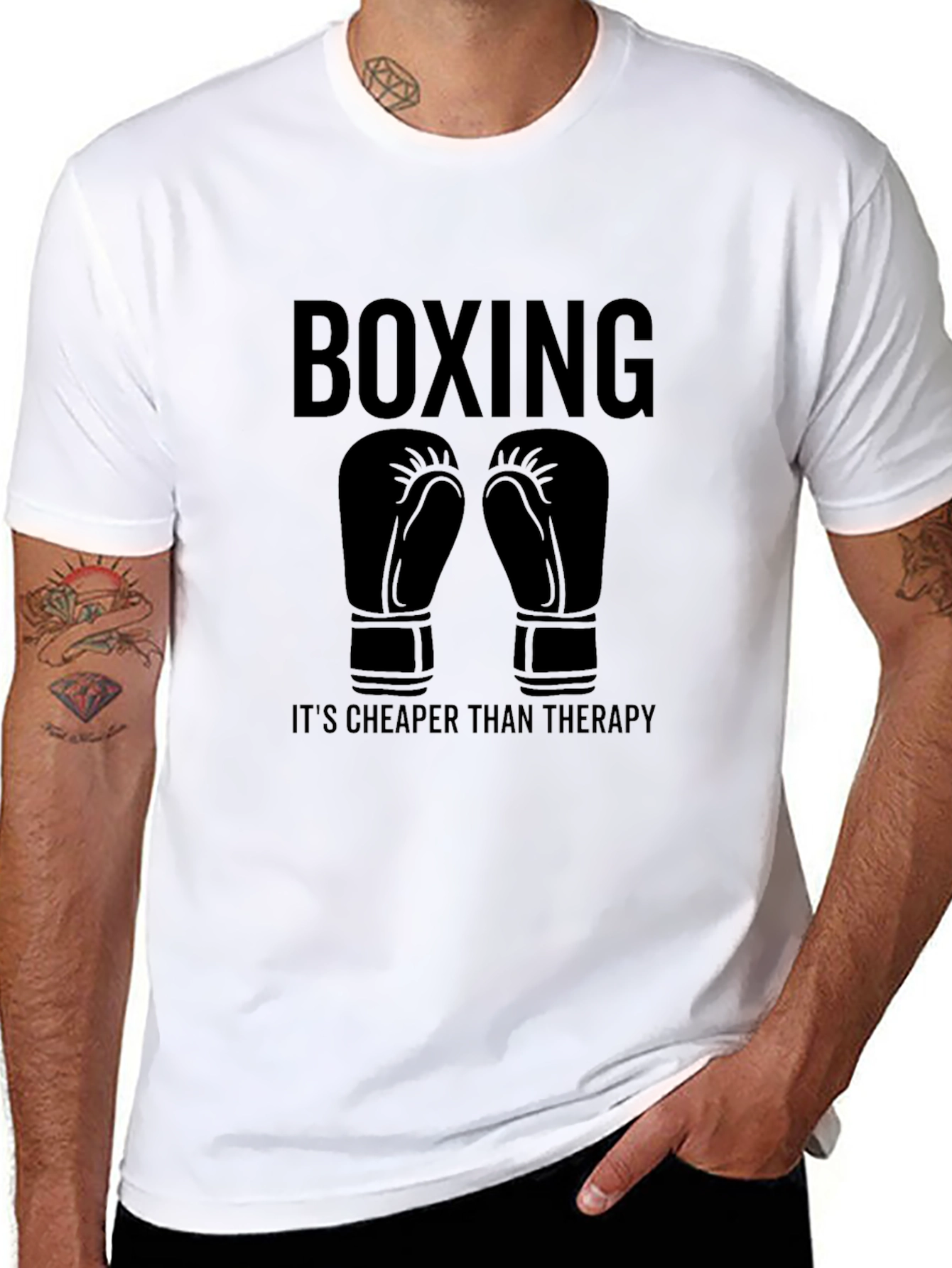 Black Boxing Therapy T-Shirt - Black view 8