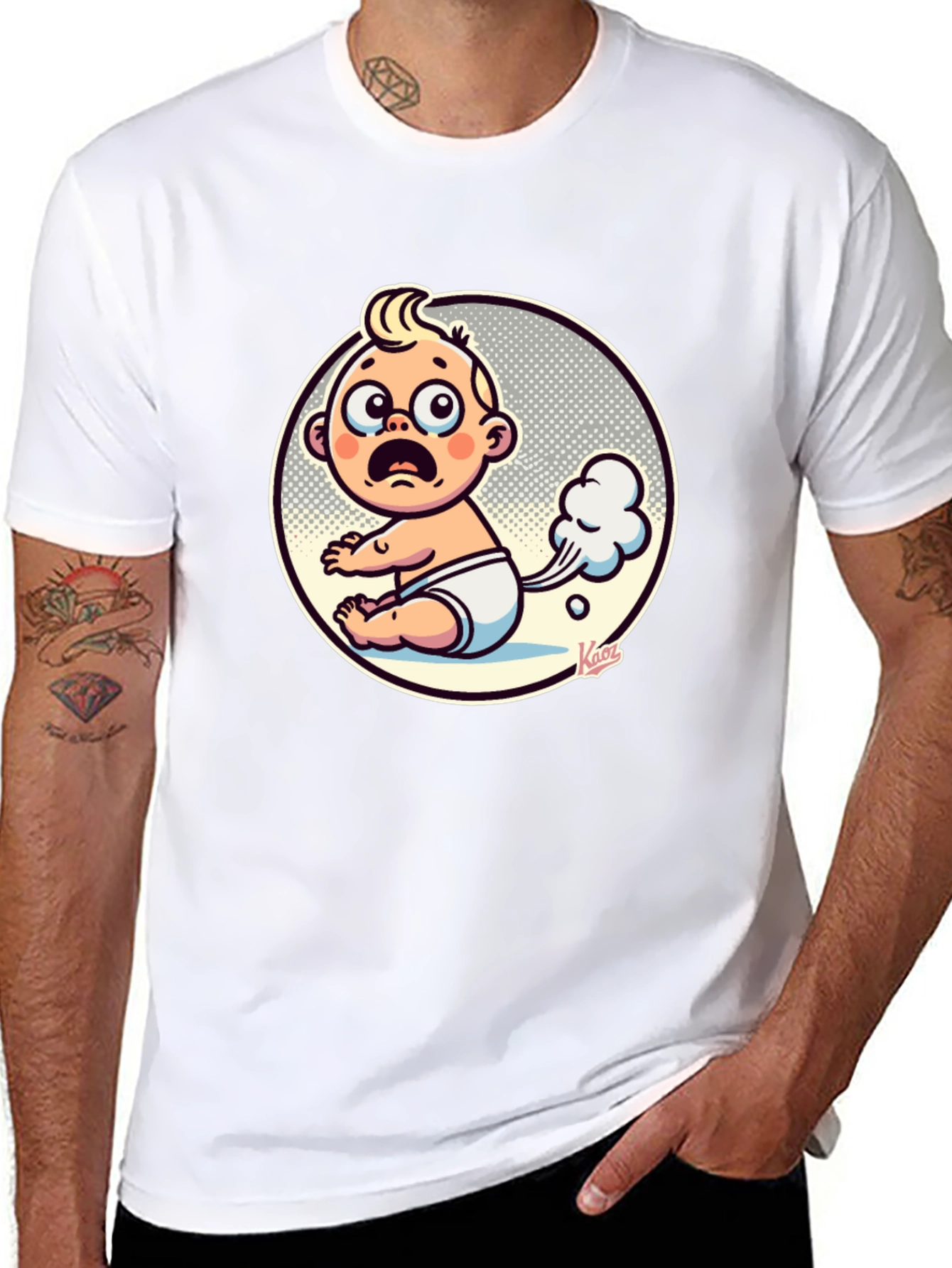 Black Funny Baby Fart Graphic Tee - Unisex Black T-Shirt view 8