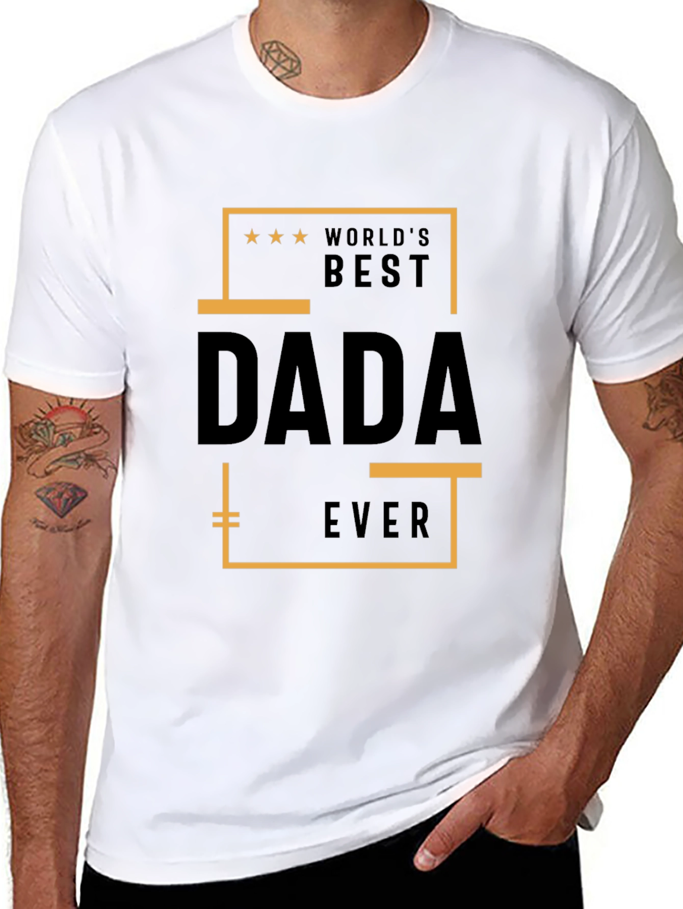 Black World's Best Dada Ever T-Shirt view 8