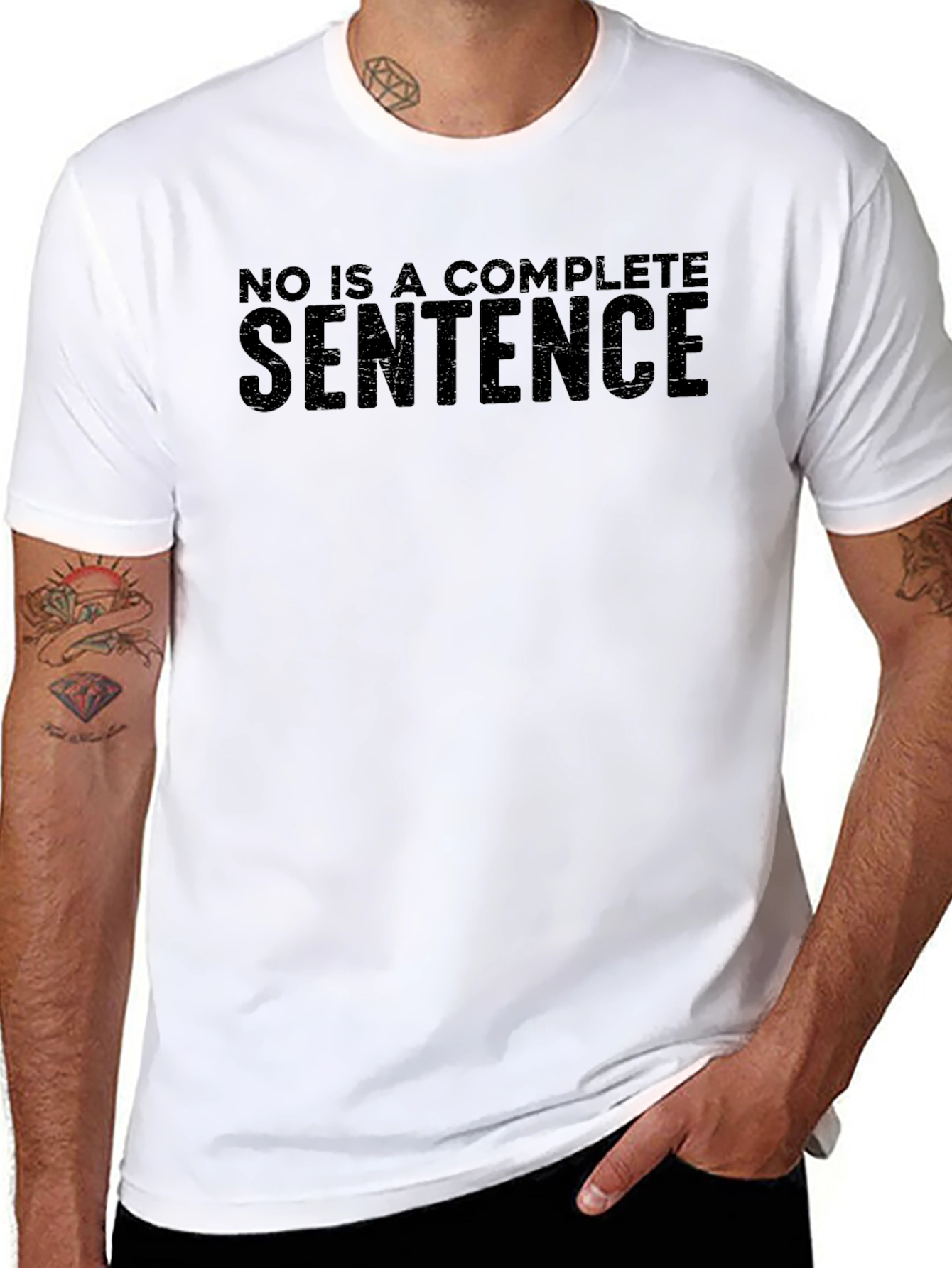 Black No Is A Complete Sentence T-Shirt view 8