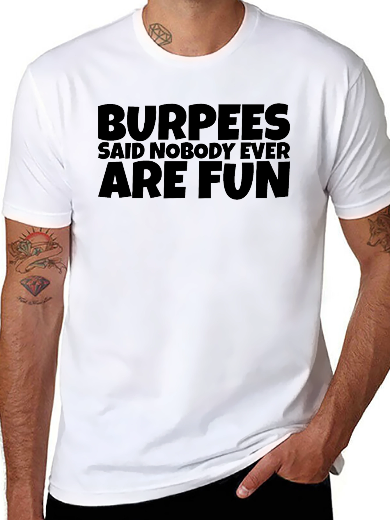 Black Burpees Said Nobody Ever are Fun Black T-Shirt view 8