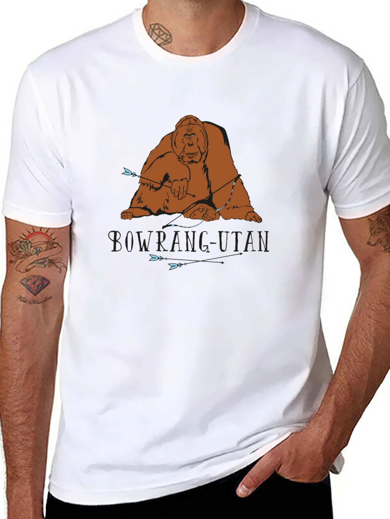 Black Orangutan Graphic Tee - Black view 8