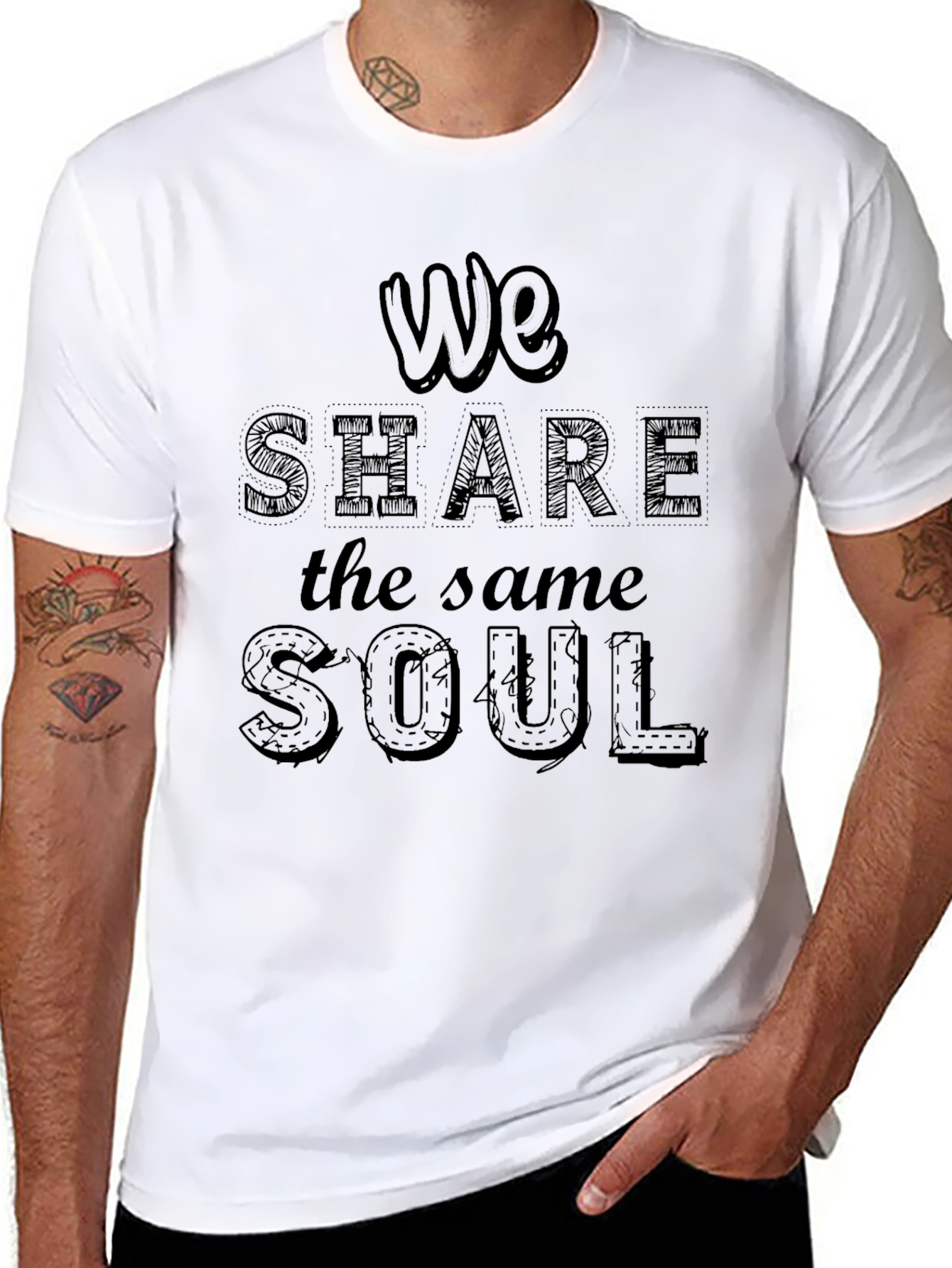 Black We Share the Same Soul Graphic Black Tee view 8